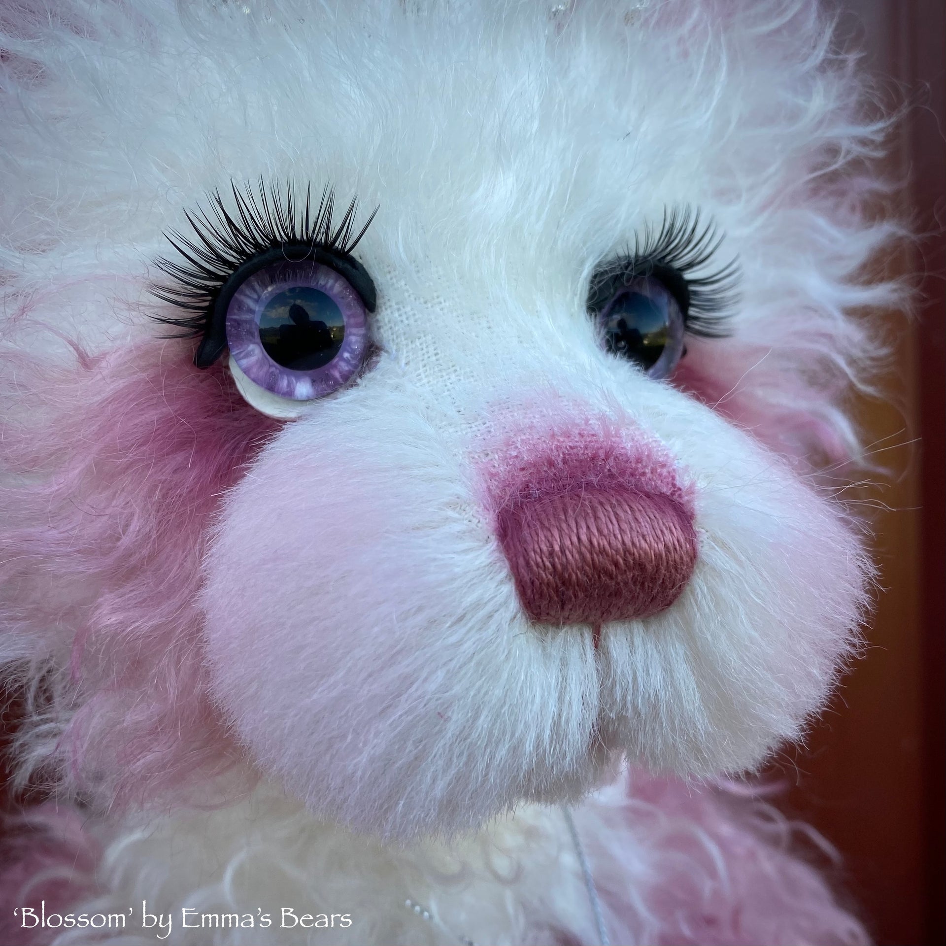 Blossom - 16" Hand-dyed Curlylocks Mohair Artist Bear by Emma's Bears - OOAK