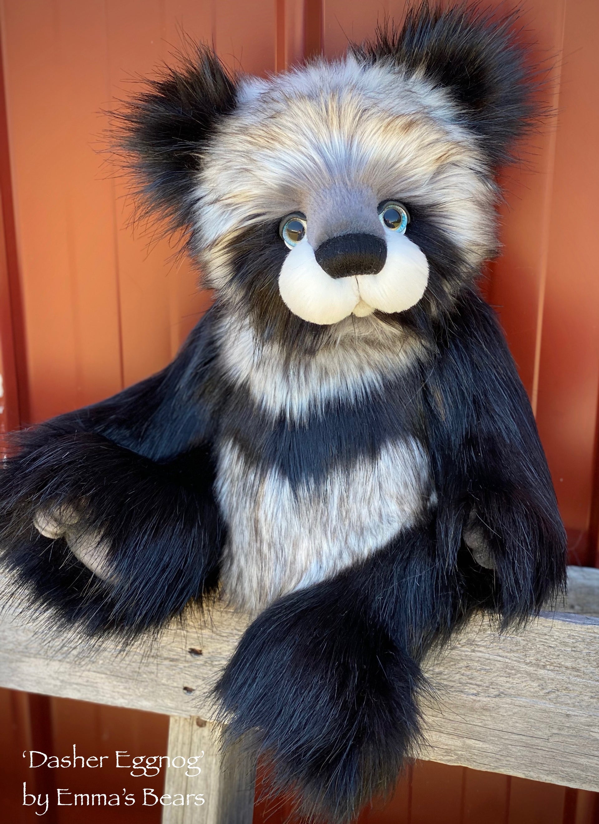 Dasher Eggnog - 18" Christmas 2020 FAUX FUR Artist toddler style Bear by Emma's Bears - OOAK