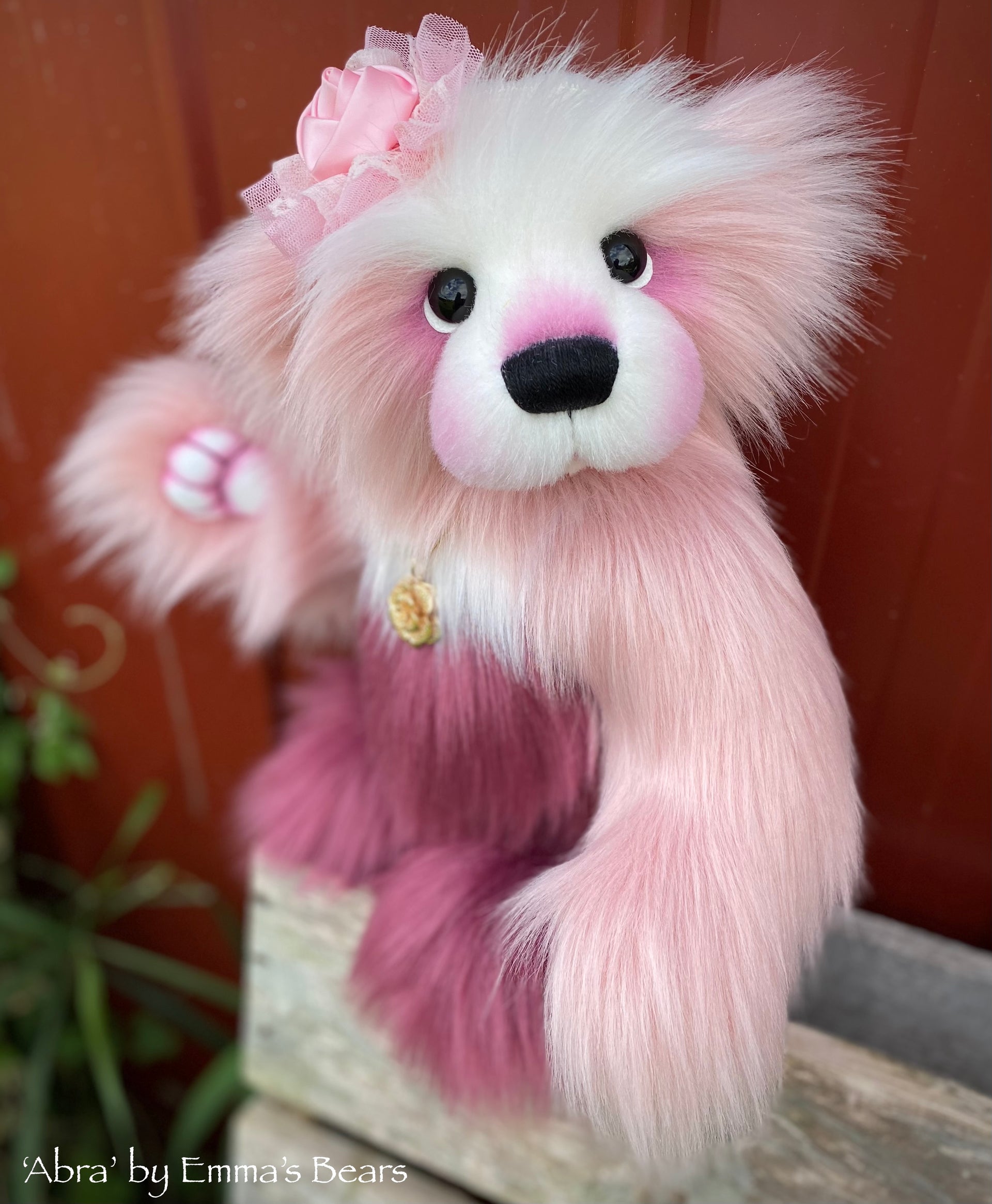 Abra - 15" faux fur bear by Emmas Bears - OOAK