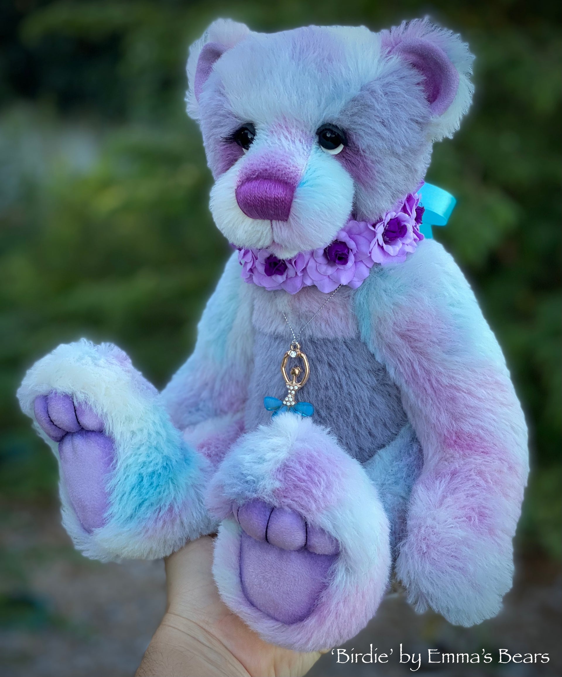 Birdie - 16" Hand-Dyed alpaca artist bear by Emma's Bears - OOAK