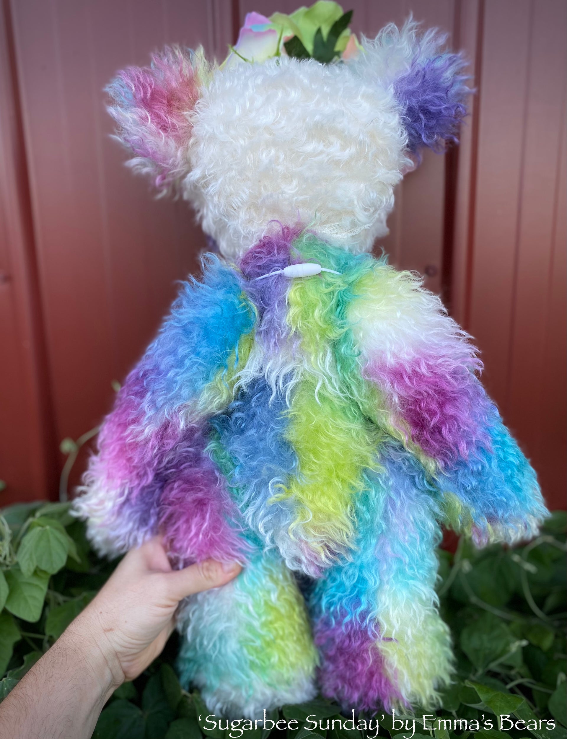 Sugarbee Sunday - 20" Hand-Dyed Rainbow mohair Artist Bear by Emma's Bears - OOAK