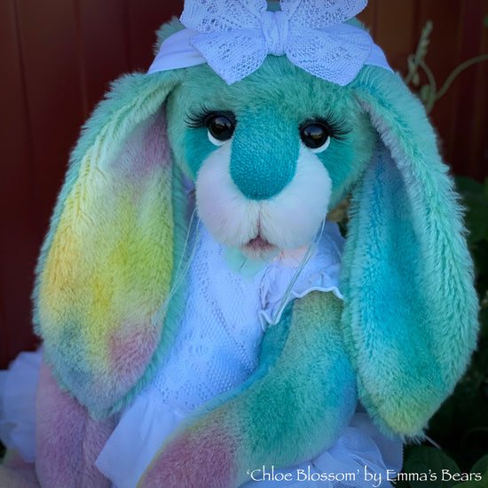 Chloe Blossom - 20" Hand-Dyed Alpaca and Mohair Artist Bunny by Emma's Bears - OOAK