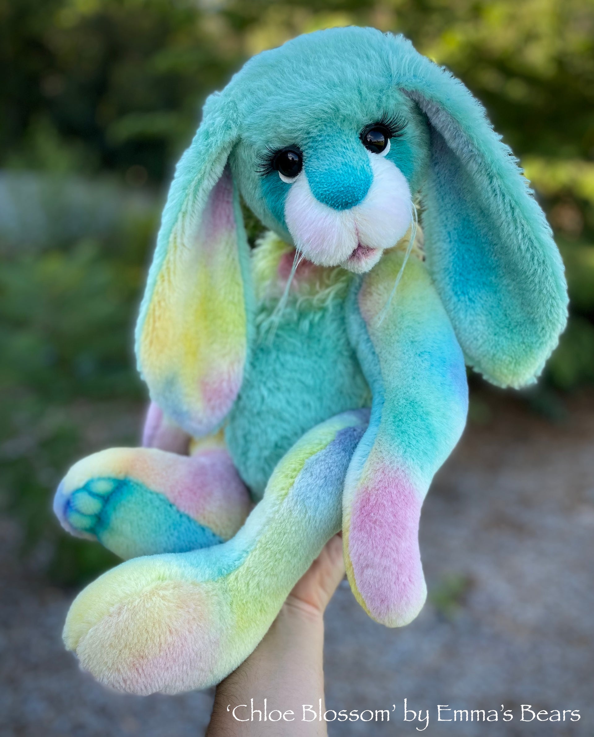 Chloe Blossom - 20" Hand-Dyed Alpaca and Mohair Artist Bunny by Emma's Bears - OOAK