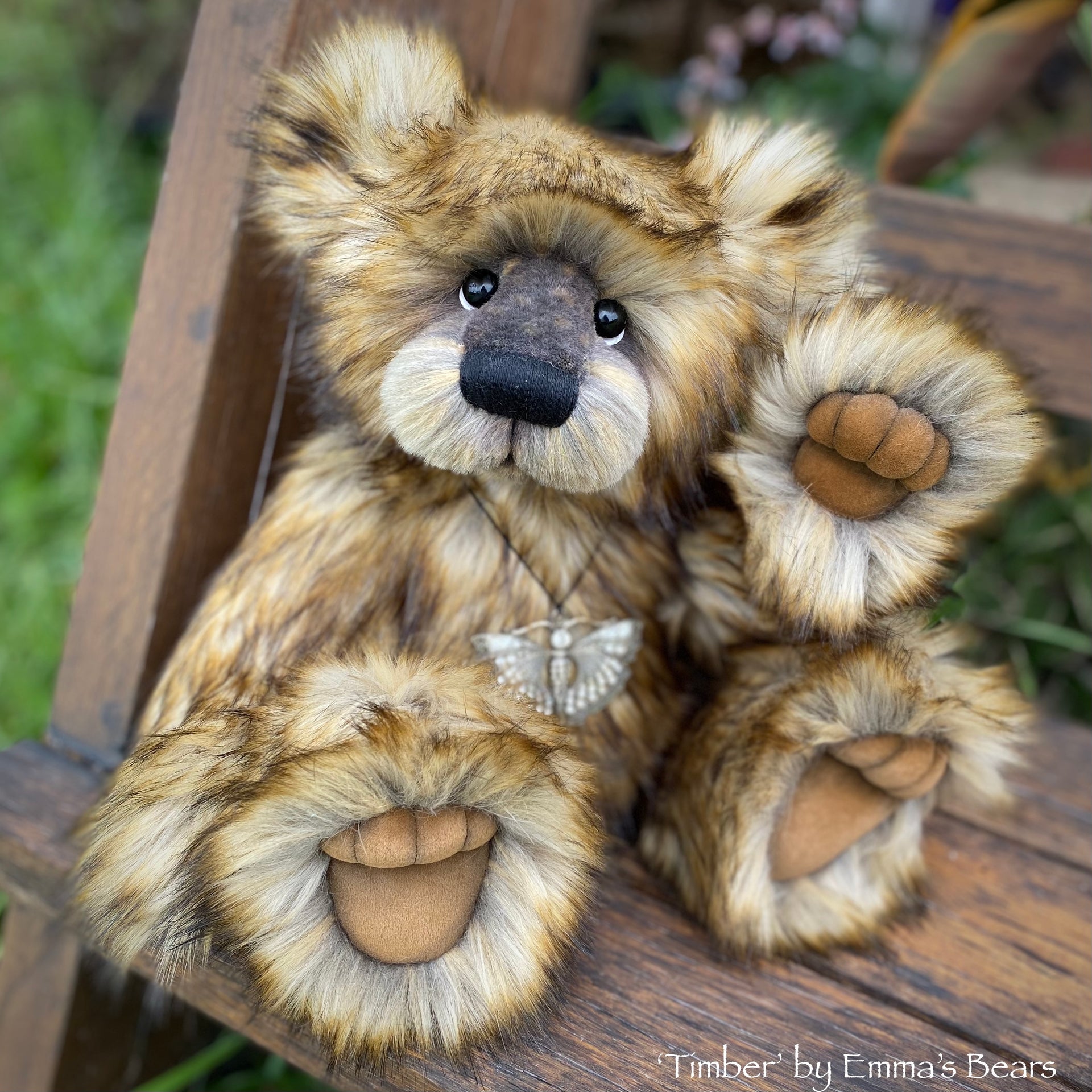 Timber - 15" Faux Fur Artist Bear by Emmas Bears - OOAK