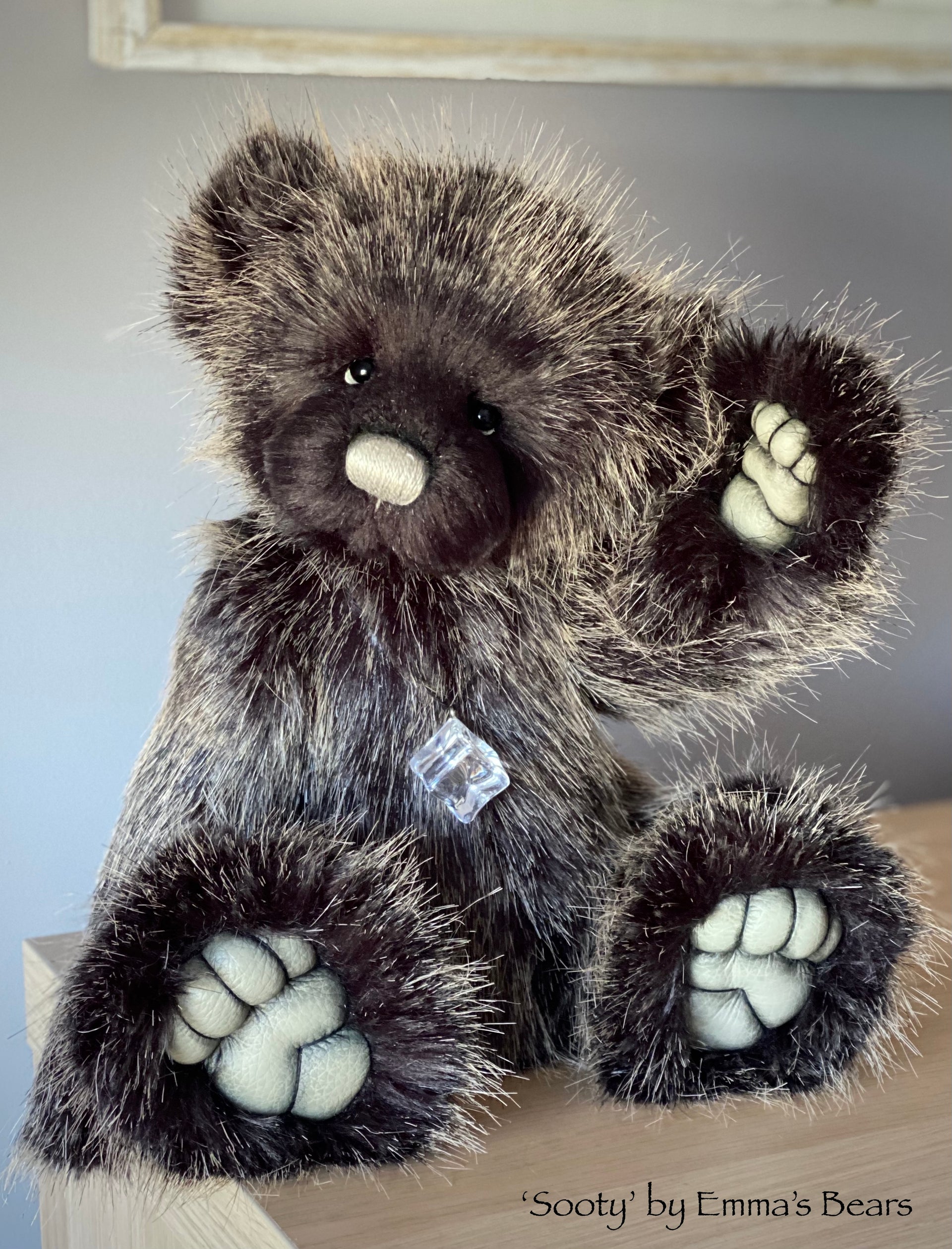 Sooty - 13" faux fur Artist Bear by Emma's Bears - OOAK