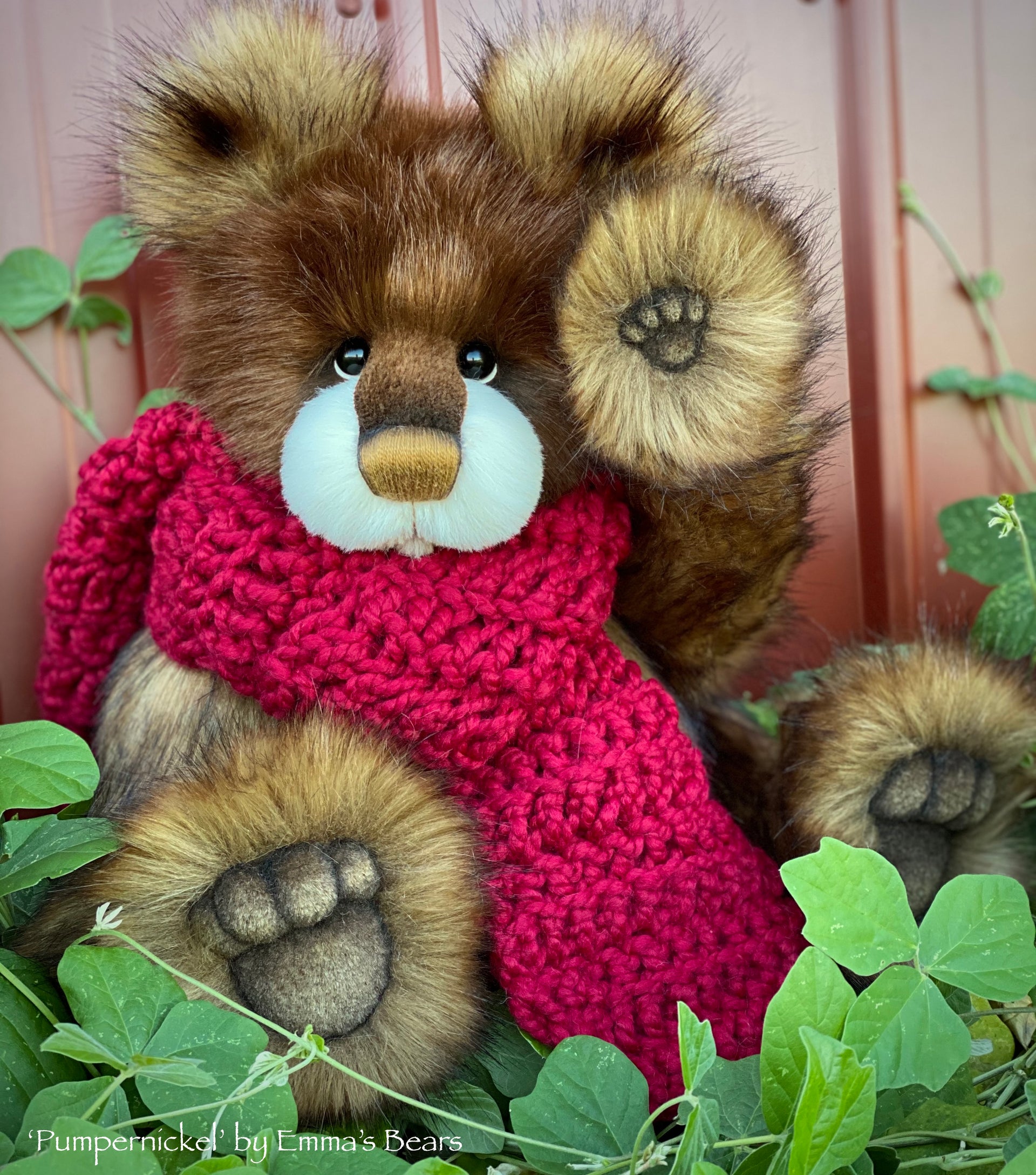 Pumpernickel - 17" faux fur bear by Emmas Bears - OOAK