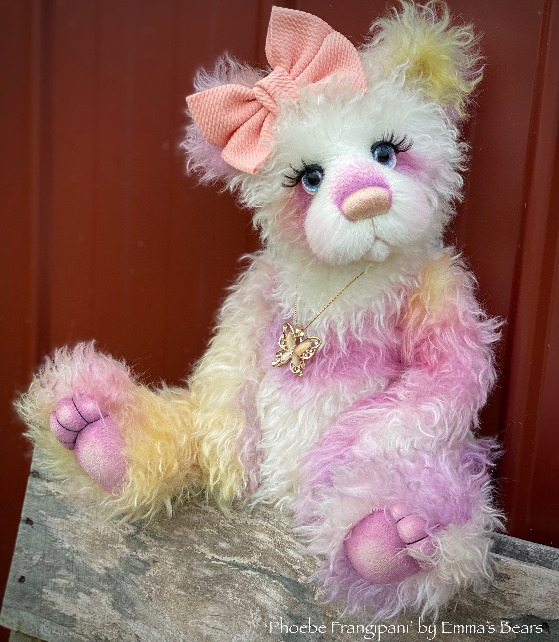 Phoebe Frangipani - 18" Hand-dyed Mohair Artist Baby Bear by Emmas Bears - OOAK