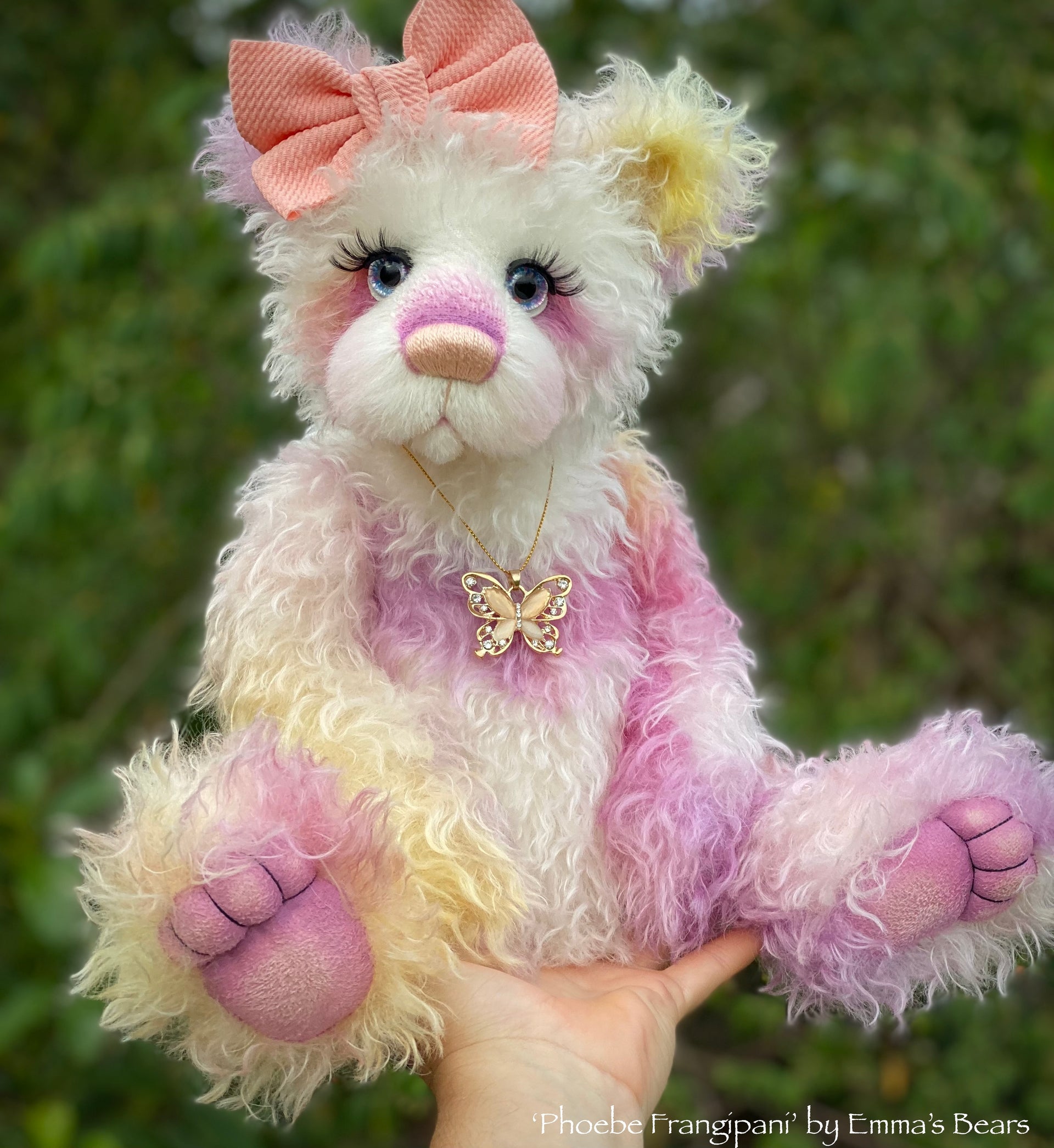 Phoebe Frangipani - 18" Hand-dyed Mohair Artist Baby Bear by Emmas Bears - OOAK