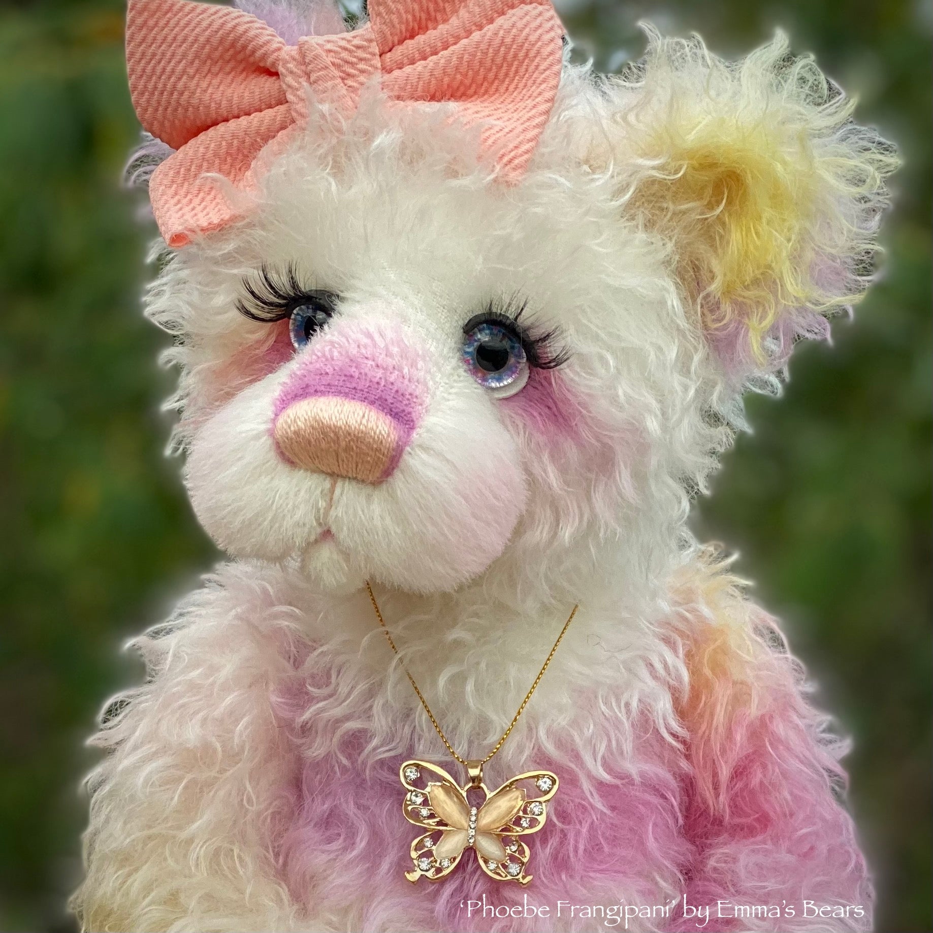 Phoebe Frangipani - 18" Hand-dyed Mohair Artist Baby Bear by Emmas Bears - OOAK