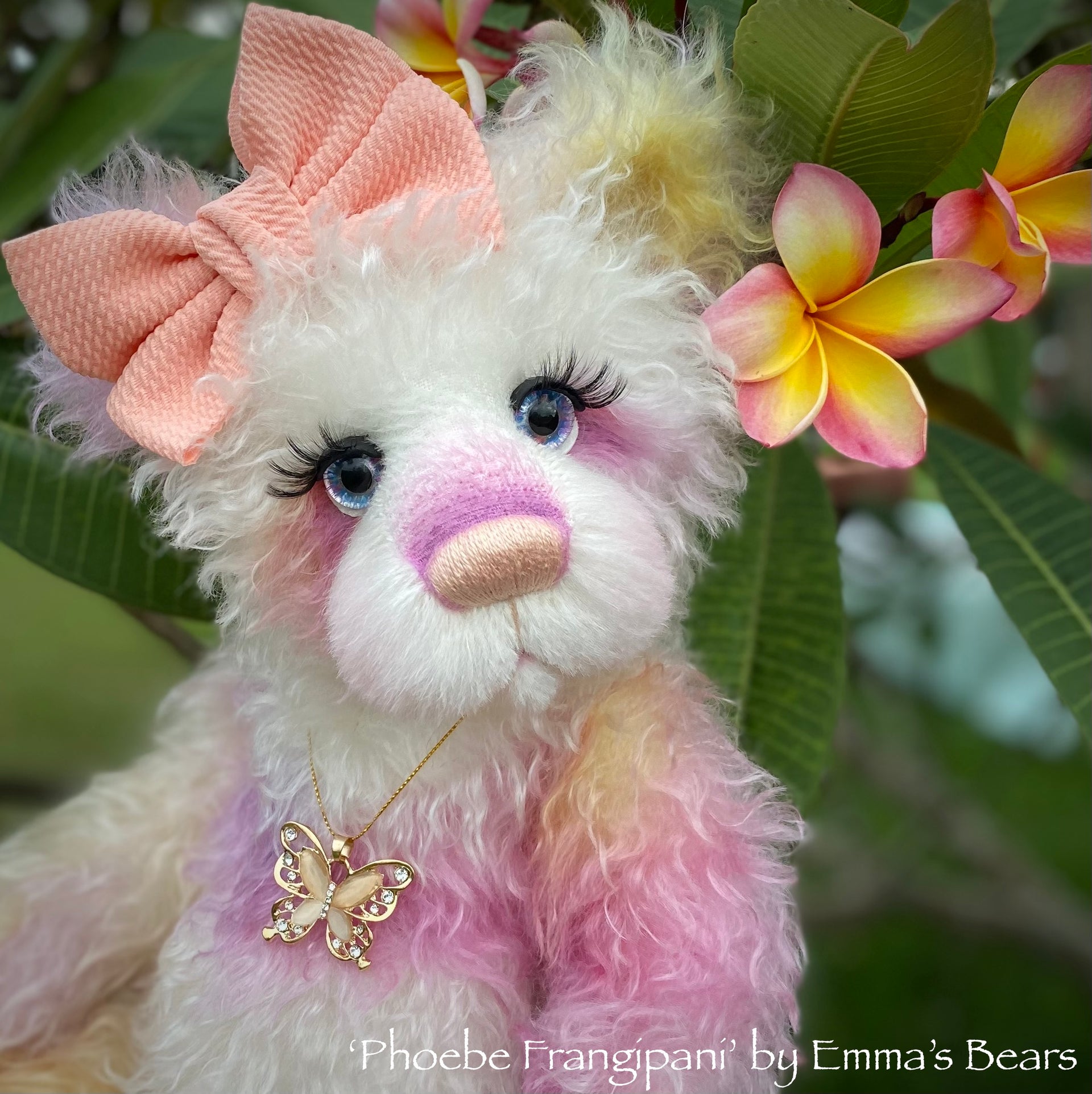 Phoebe Frangipani - 18" Hand-dyed Mohair Artist Baby Bear by Emmas Bears - OOAK