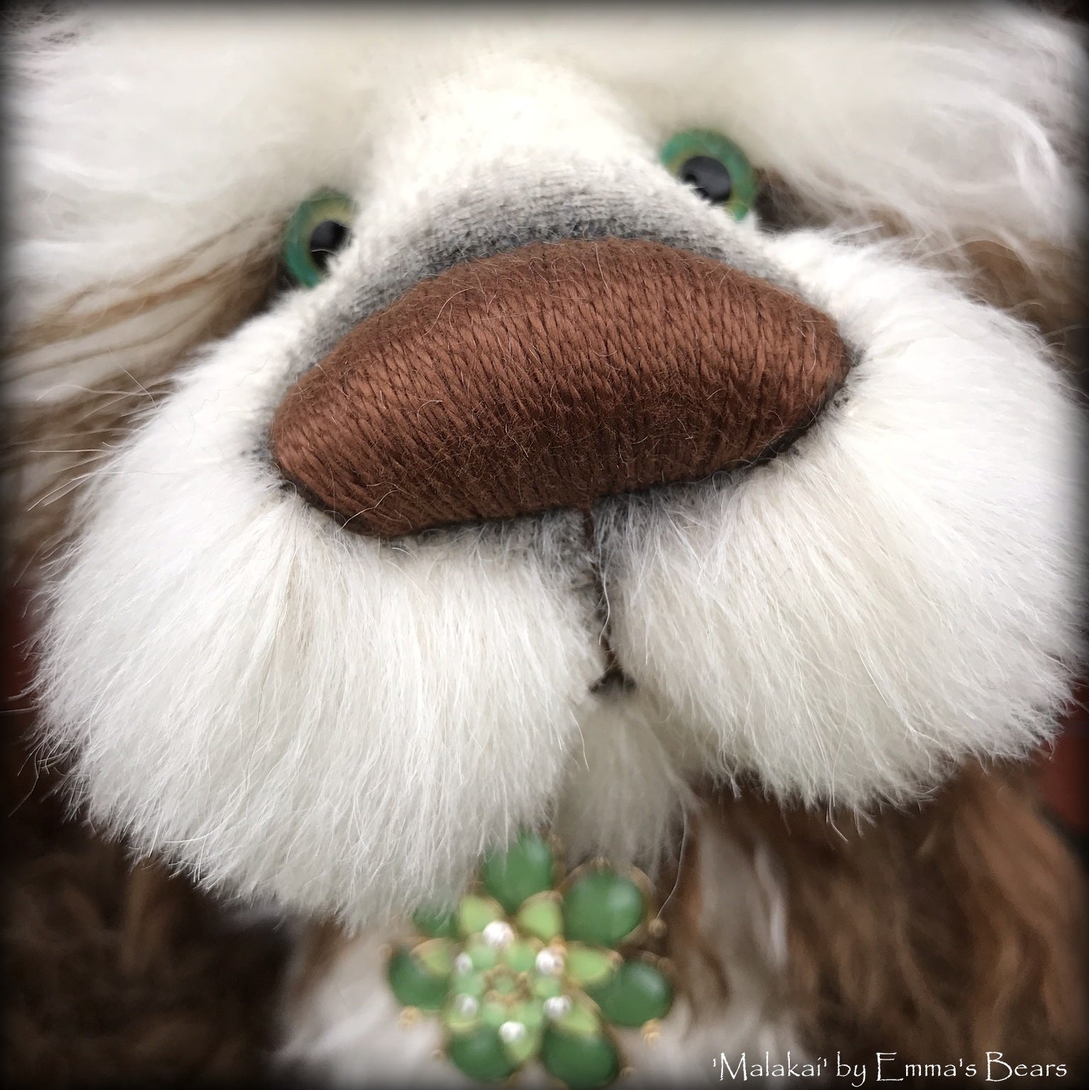 Malakai - 11" mohair and alpaca artist panda bear by Emmas Bears - OOAK