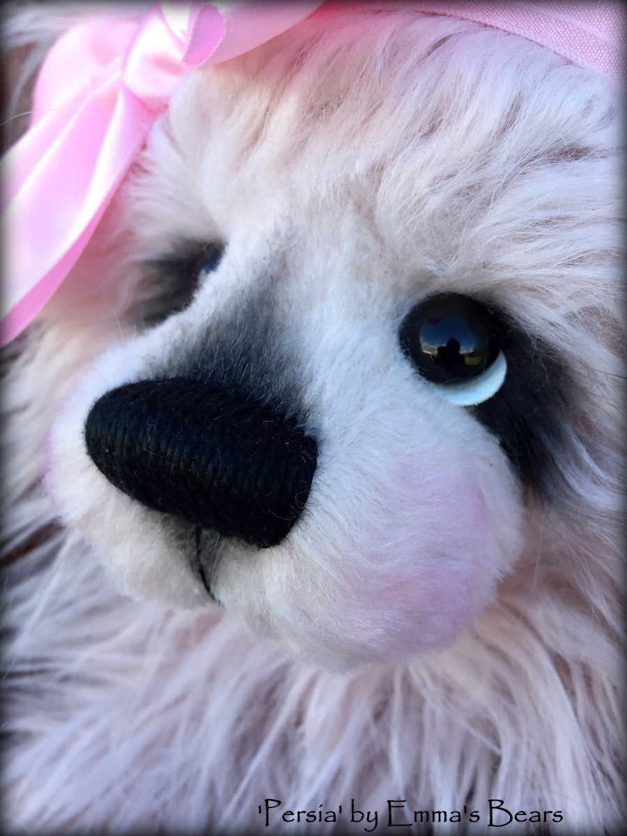 Persia - 16IN fluffy pink faux fur artist bear by Emmas Bears - OOAK