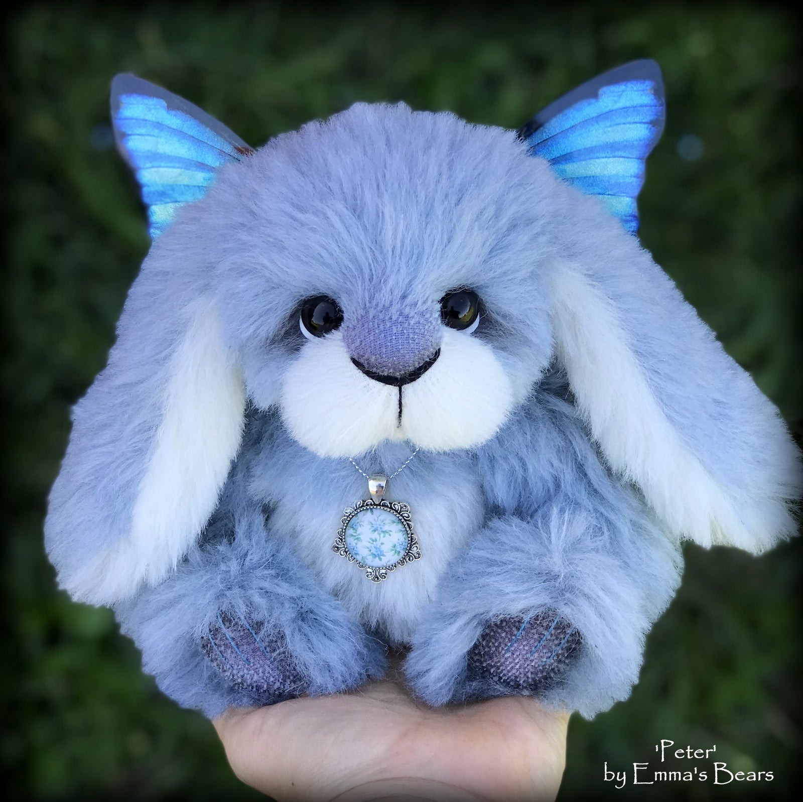 Peter - 9" Hand dyed alpaca artist Easter Bunny by Emma's Bears - OOAK