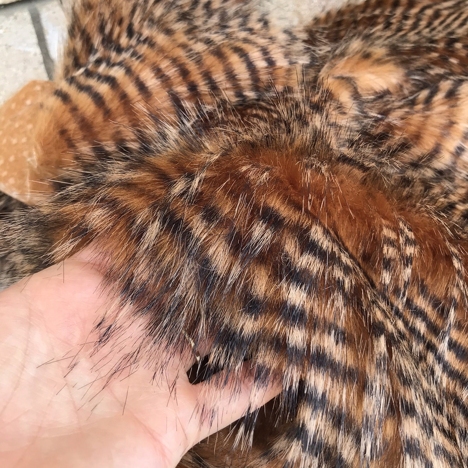 Pheasant Feather - Long Striped Feather Effect Faux Fur