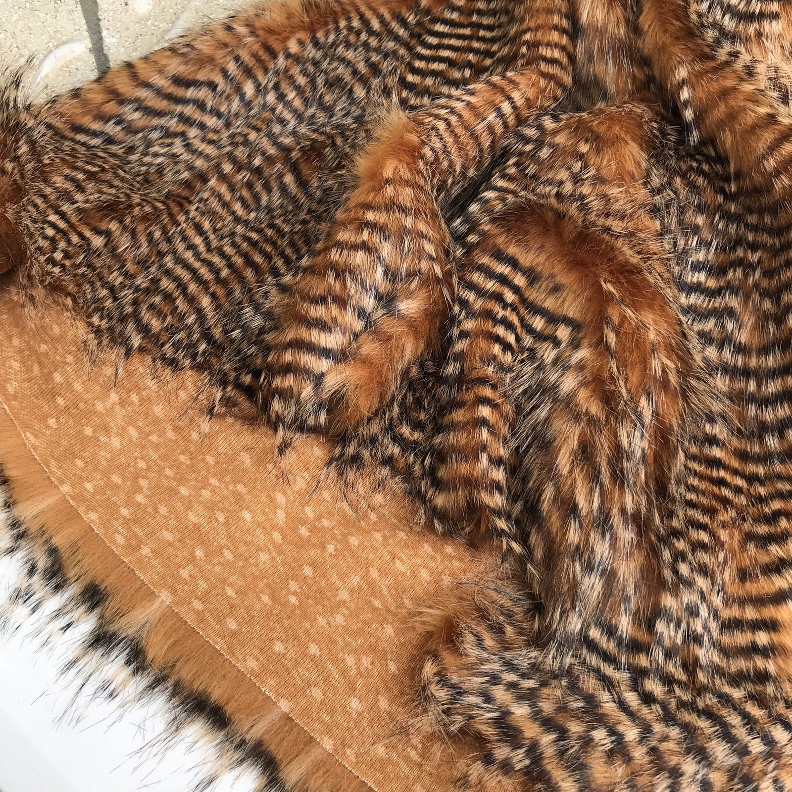 Pheasant Feather - Long Striped Feather Effect Faux Fur