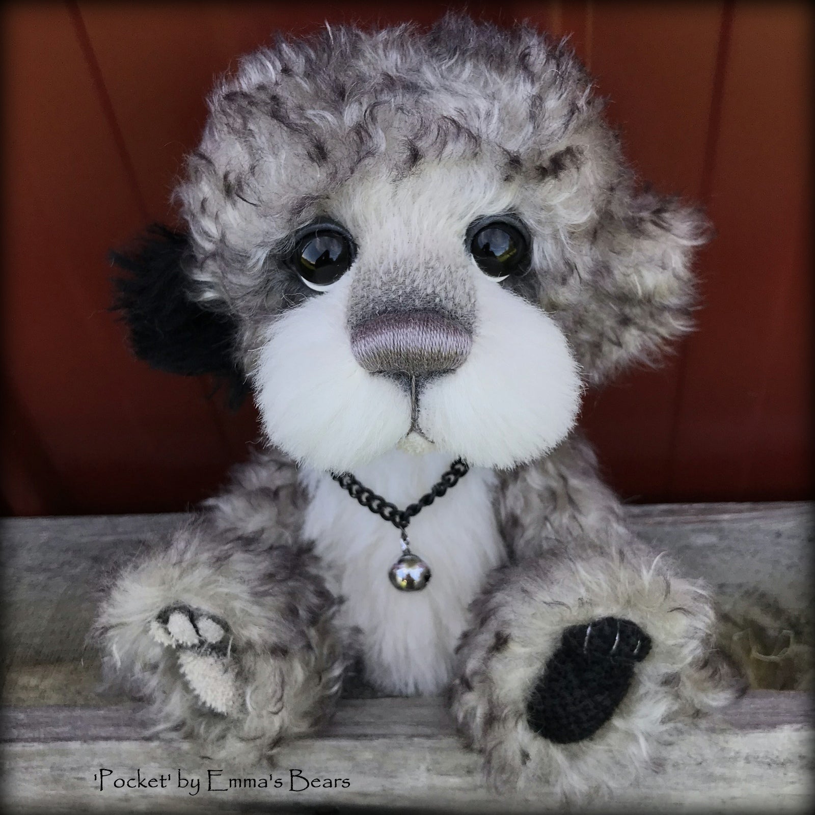 Pocket - 9" Mohair and alpaca artist bear by Emma's Bears - OOAK