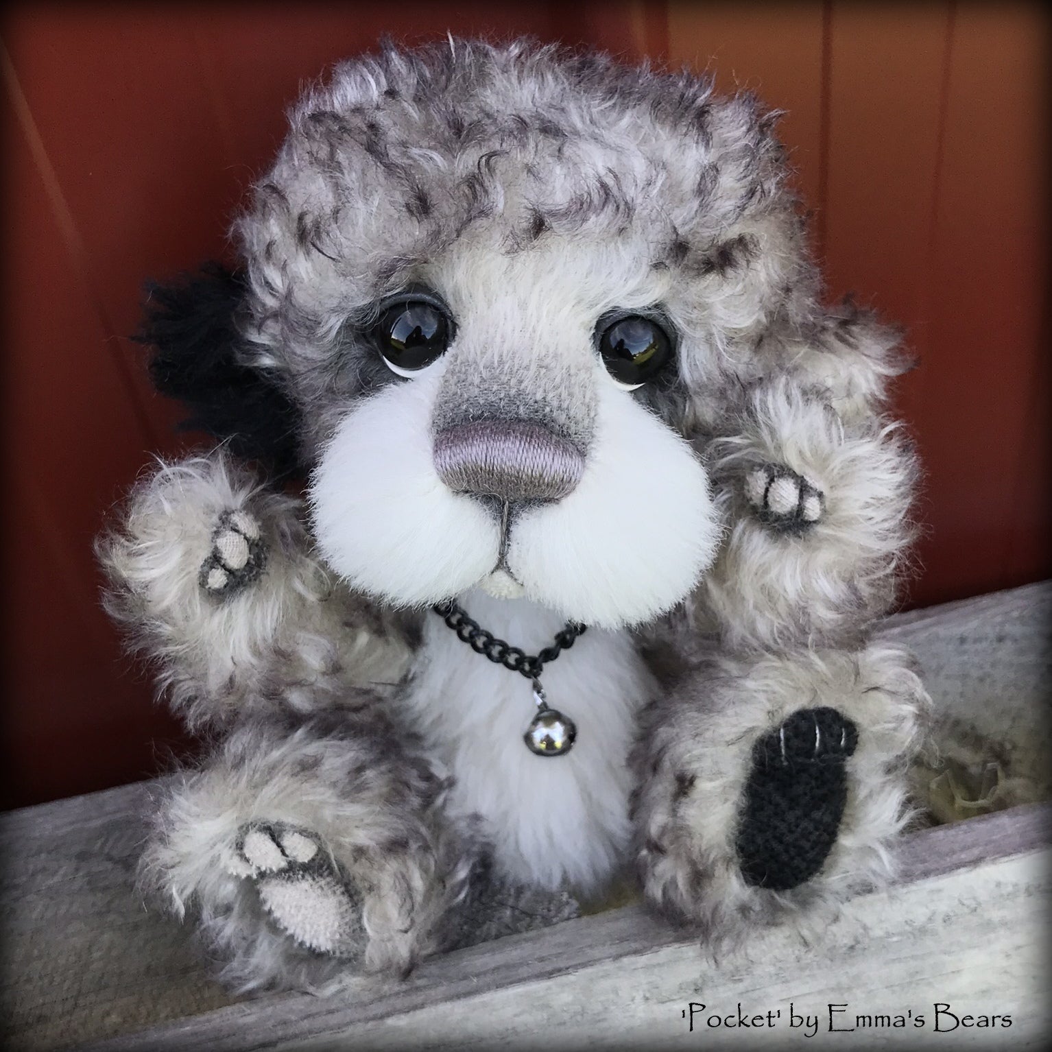 Pocket - 9" Mohair and alpaca artist bear by Emma's Bears - OOAK