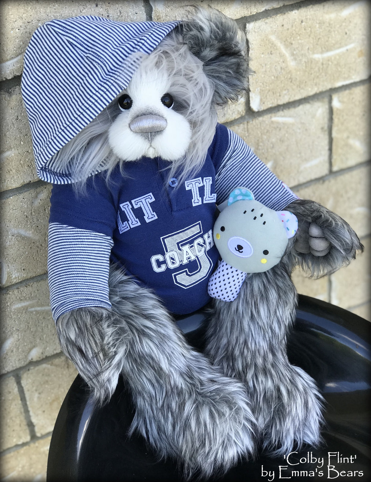 Toddler Colby Flint - 21in faux fur and alpaca Artist toddler style Bear by Emma's Bears - OOAK