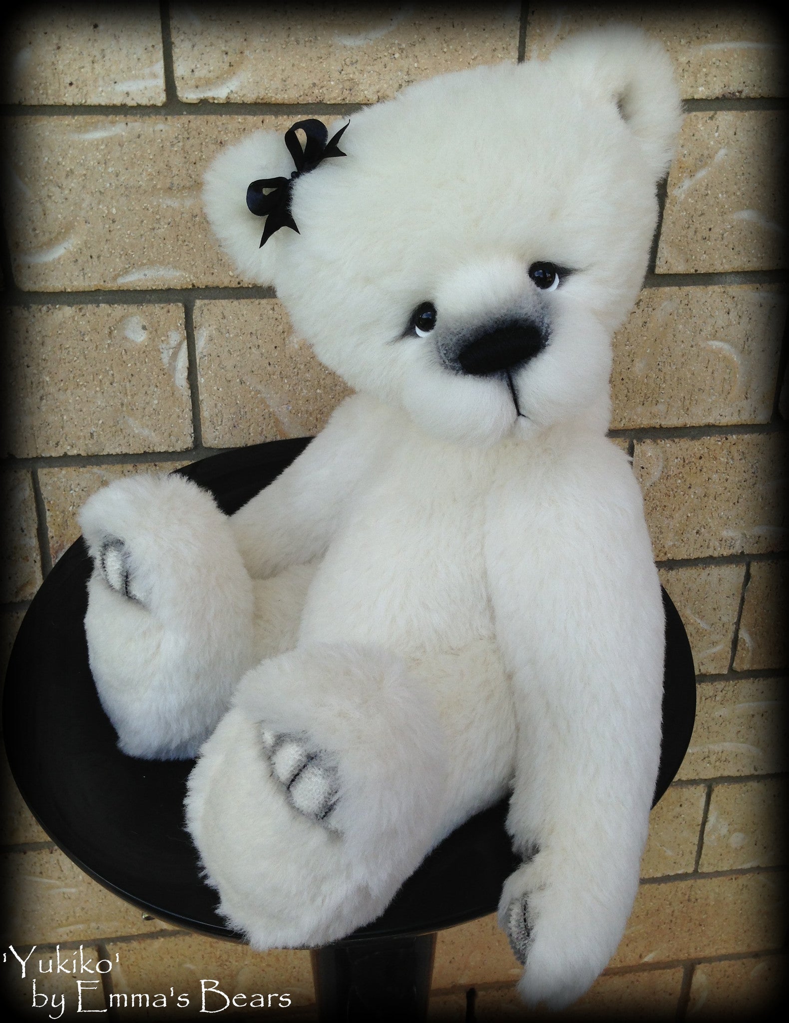 Yukiko - 22" large ALPACA artist bear  - OOAK by Emma's Bears