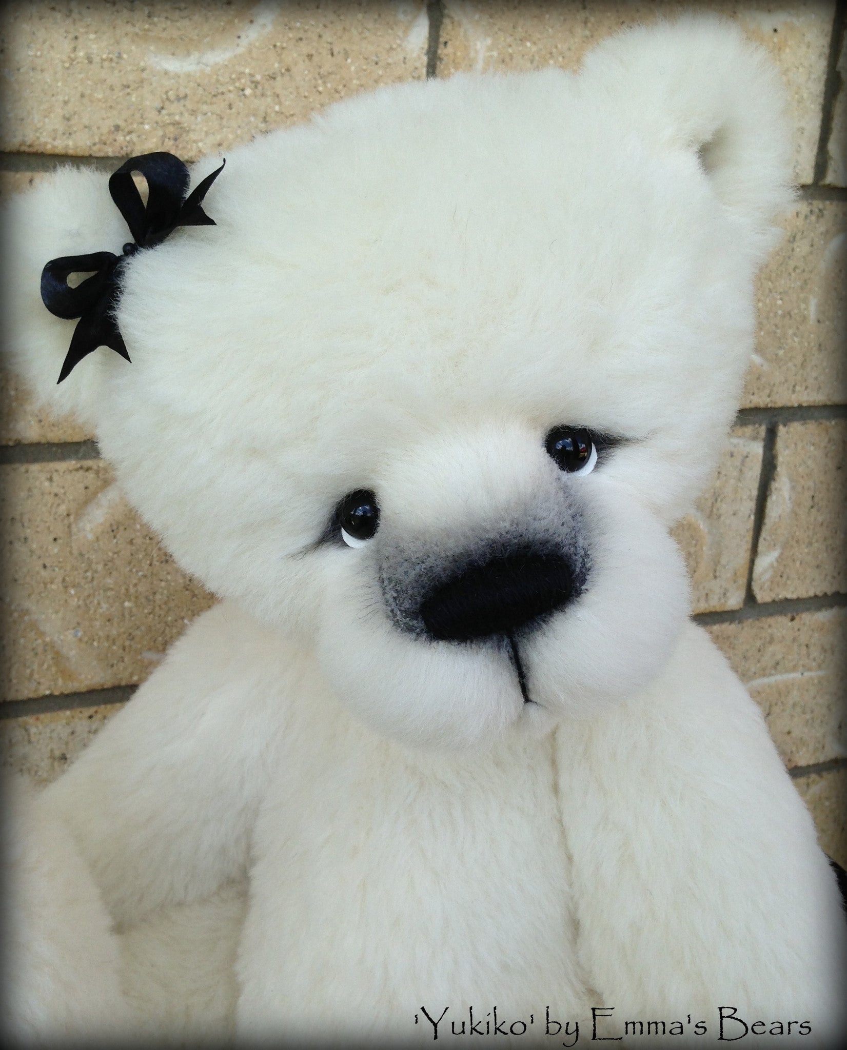 Yukiko - 22" large ALPACA artist bear  - OOAK by Emma's Bears