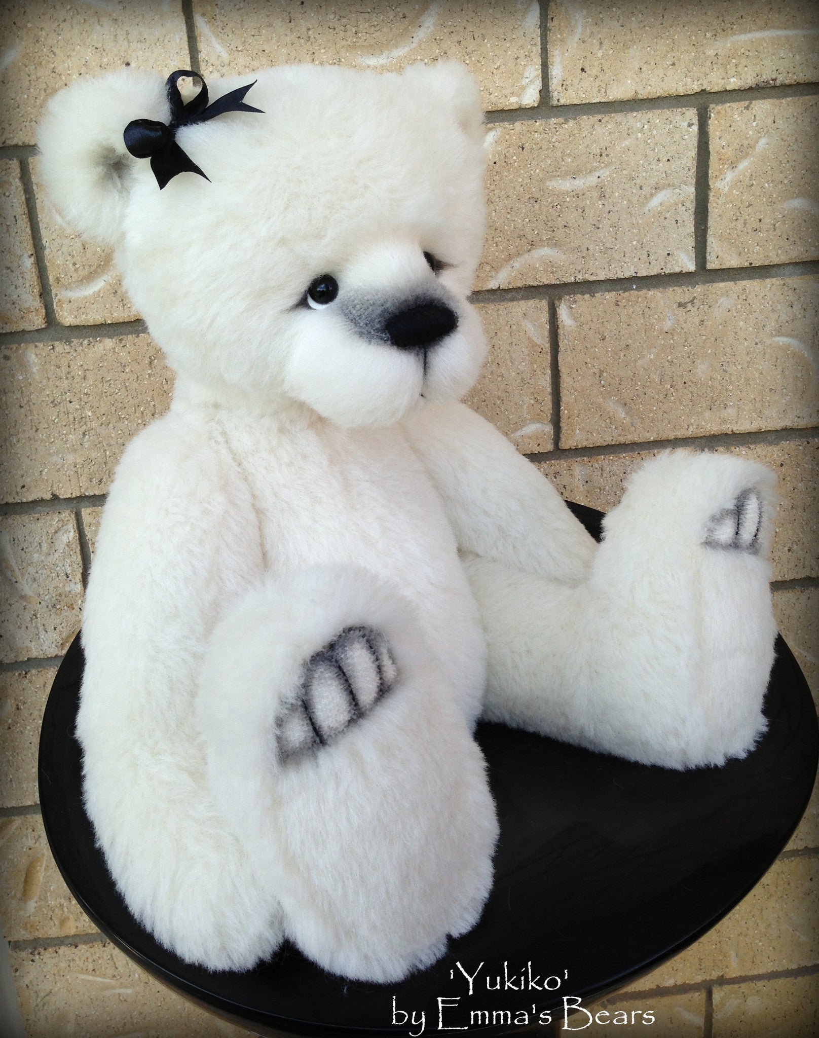 Yukiko - 22" large ALPACA artist bear  - OOAK by Emma's Bears