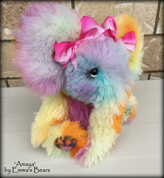 Amaya Elephant - 10" rainbow alpaca artist creation by Emmas Bears - OOAK