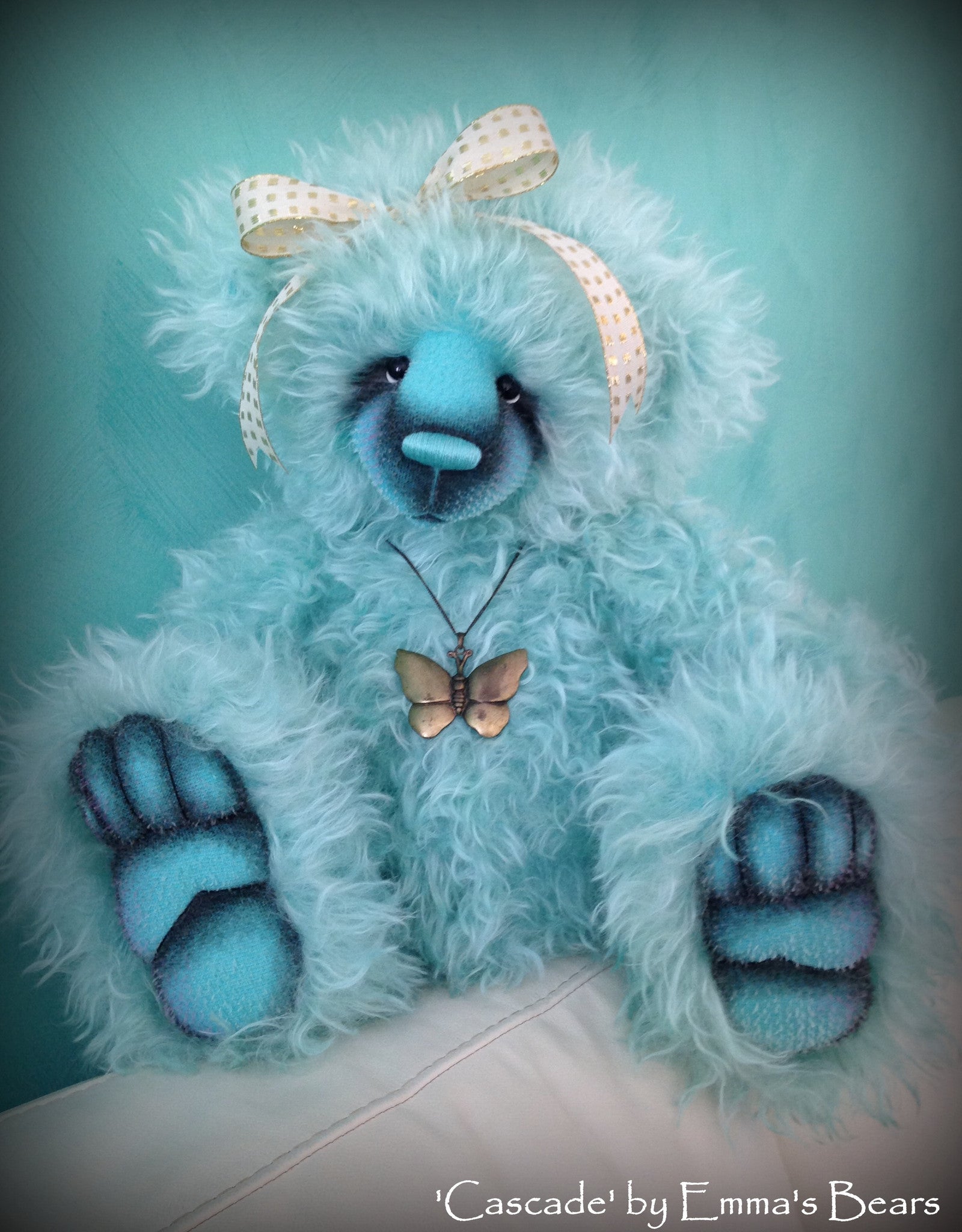 Cascade - 21IN hand dyed mohair bear by Emmas Bears - OOAK