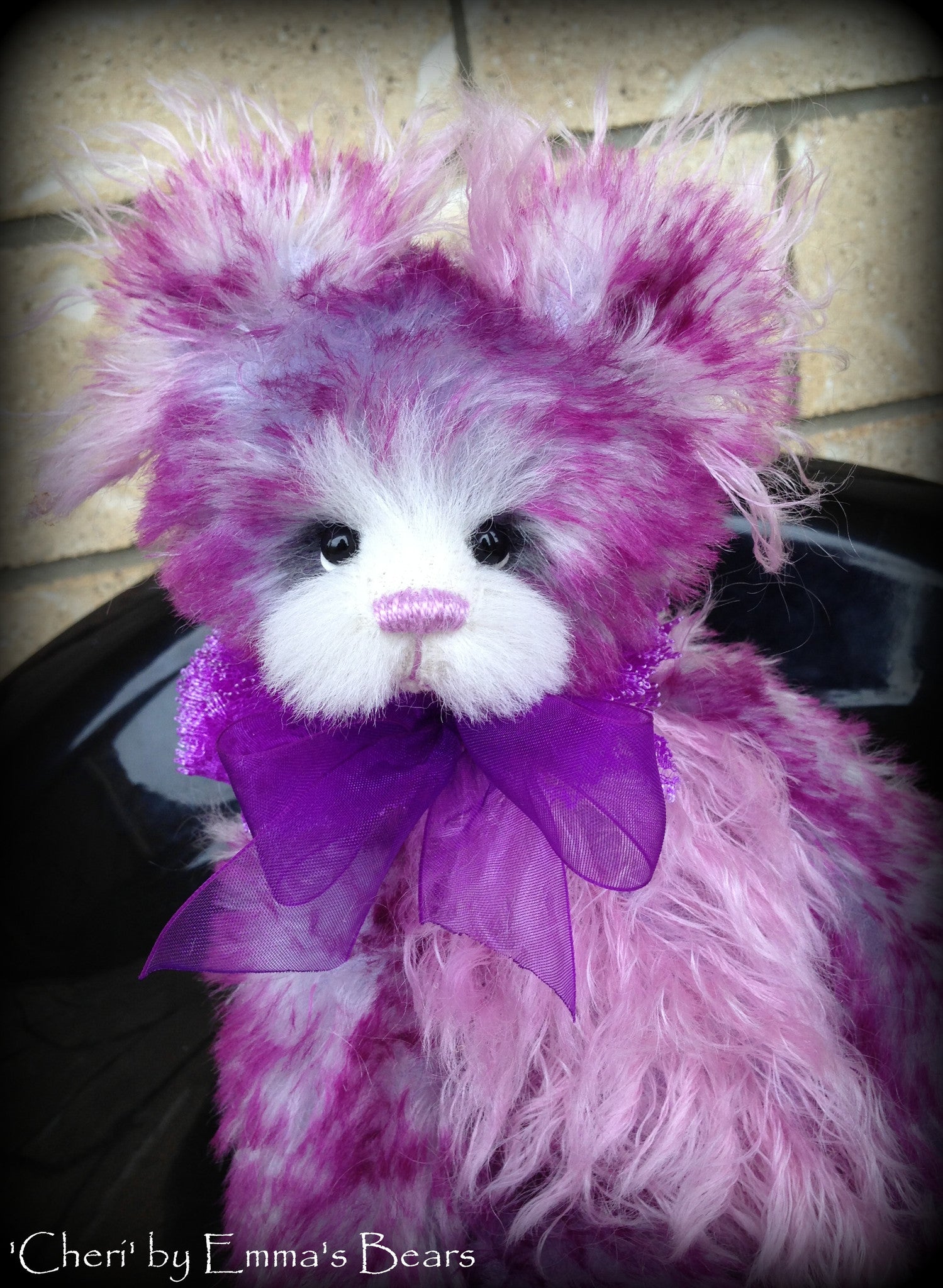 Cheri- handdyed purple mohair bear by Emmas Bears - OOAK