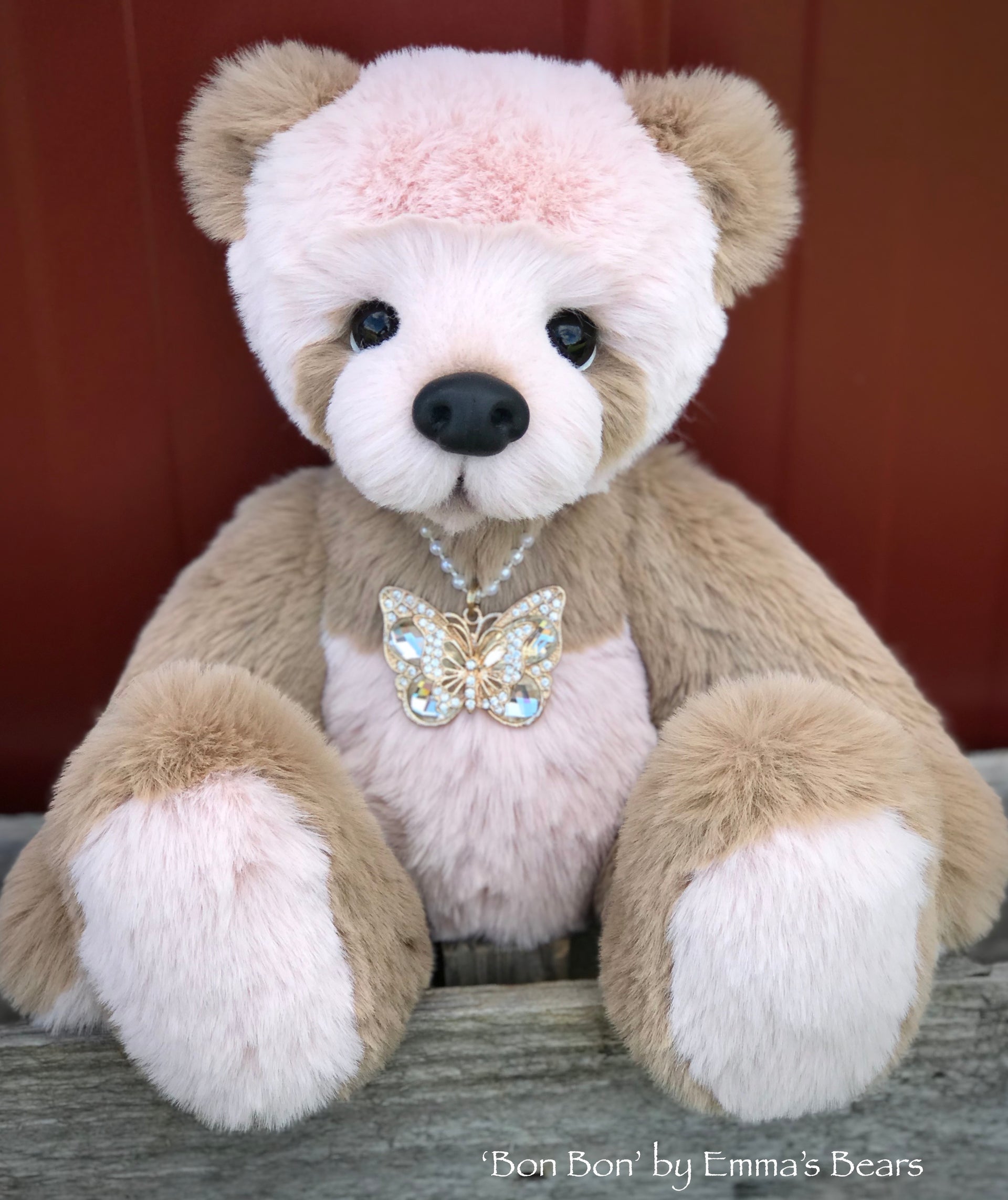 Bon Bon - 12" Faux Fur Artist Panda Bear by Emma's Bears - OOAK