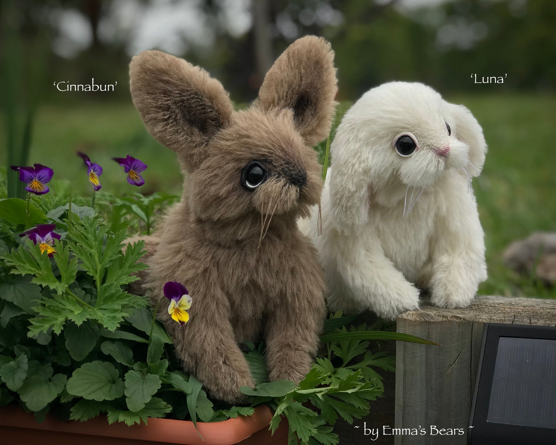 Luna- 8" White Alpaca Artist Bunny by Emma's Bears - OOAK