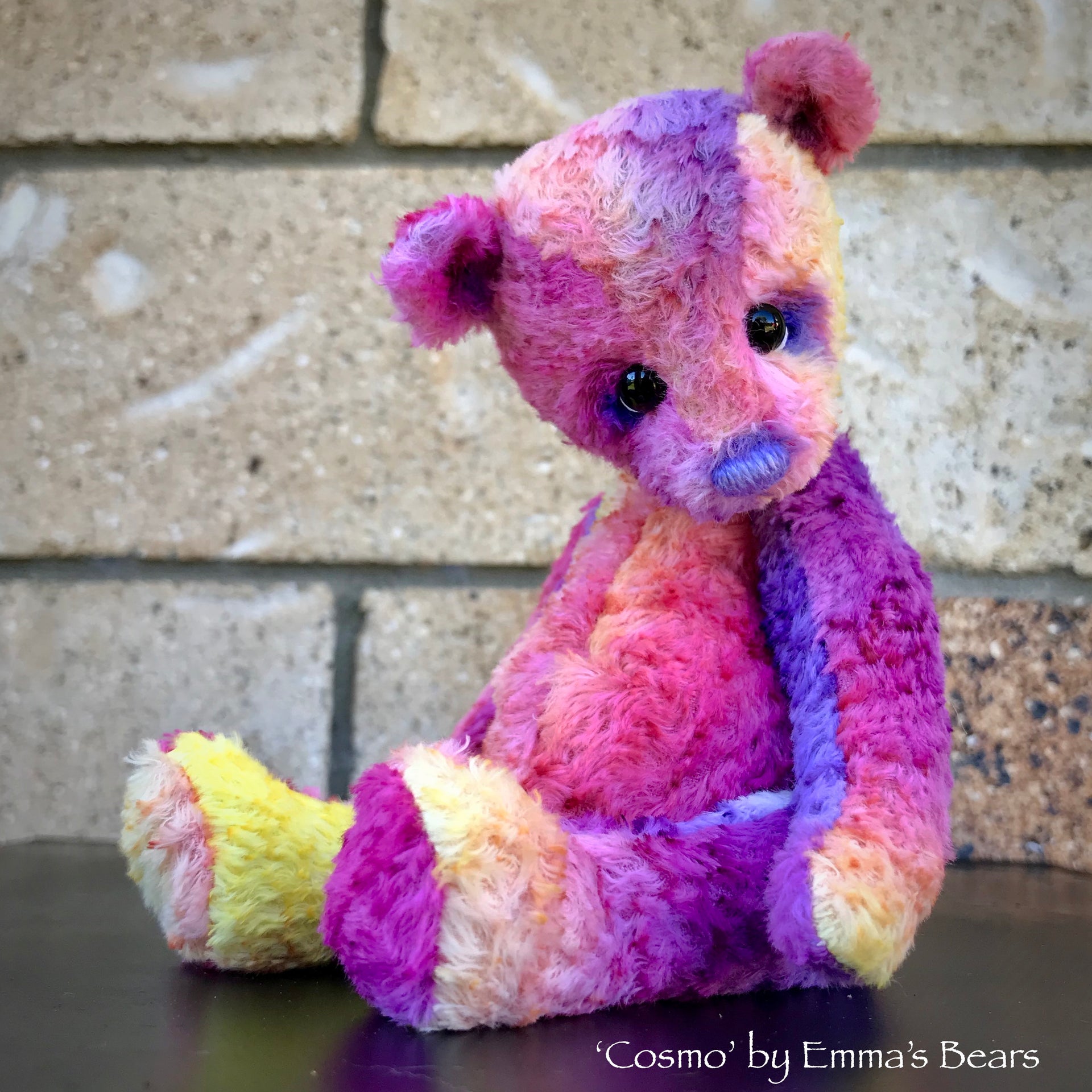 Cosmo - 8" Hand-Dyed Viscose Artist Bear by Emma's Bears - OOAK