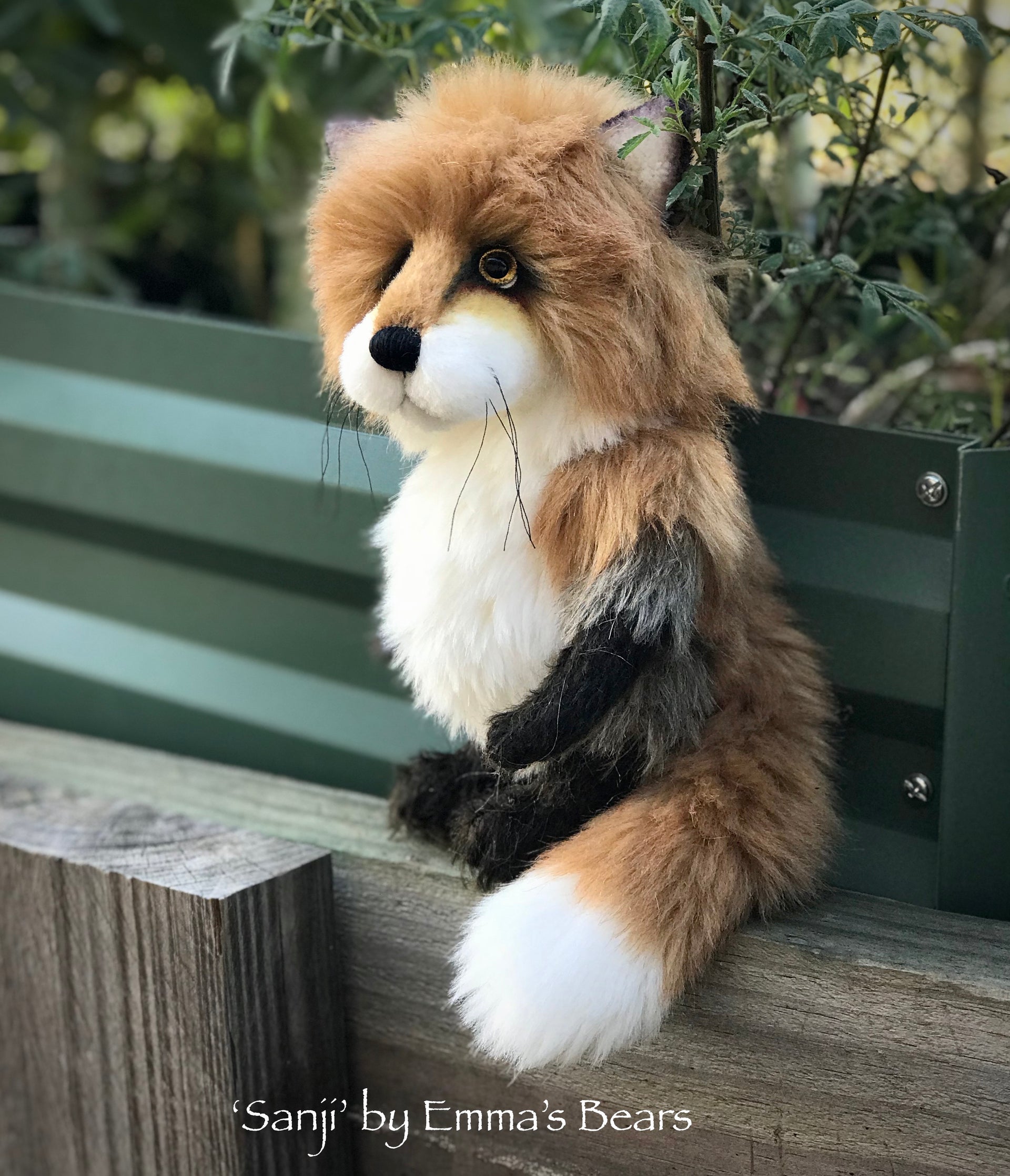 Sanji - 9" Artist Soft Sculpture Fox by Emma's Bears - OOAK