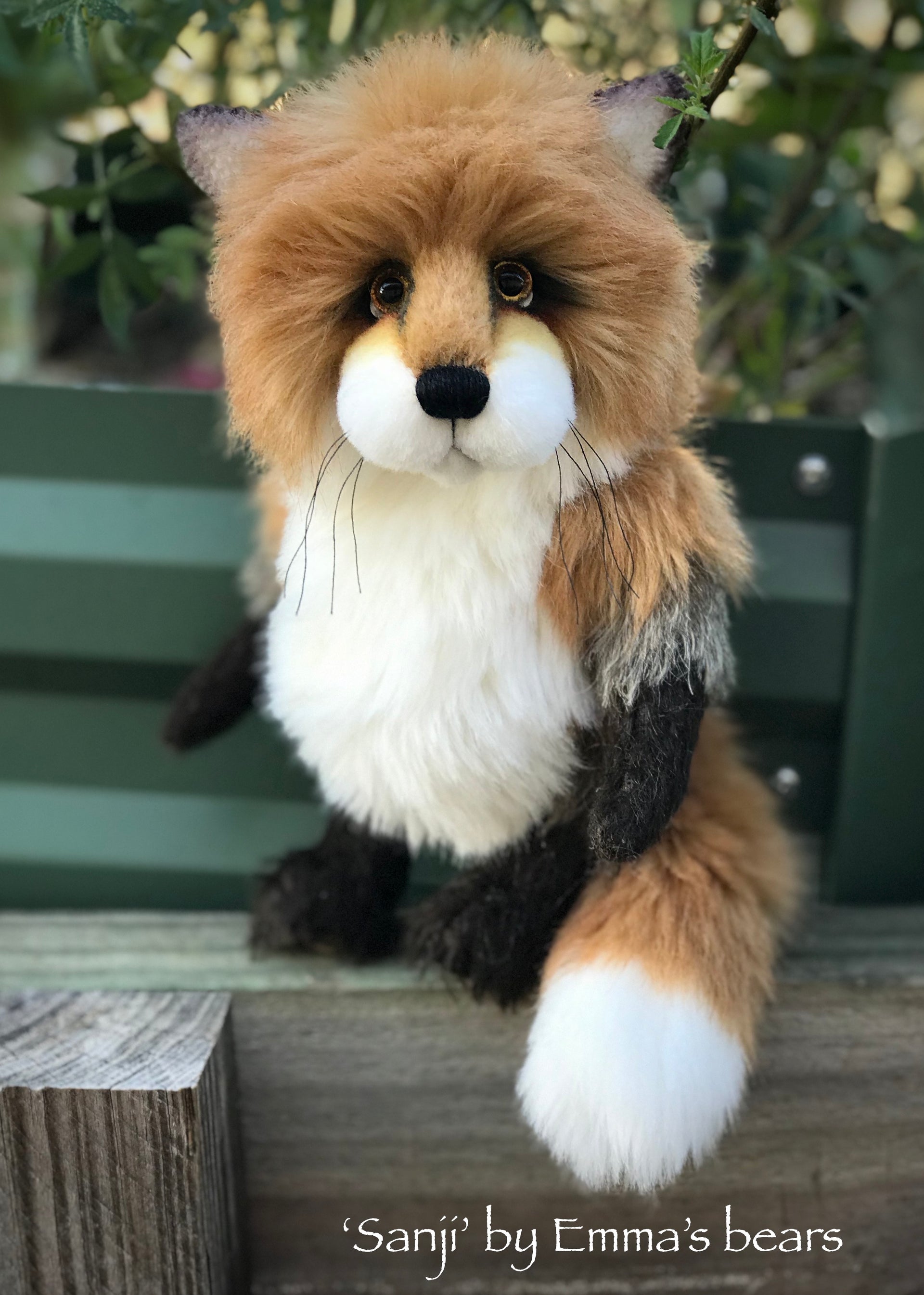 Sanji - 9" Artist Soft Sculpture Fox by Emma's Bears - OOAK