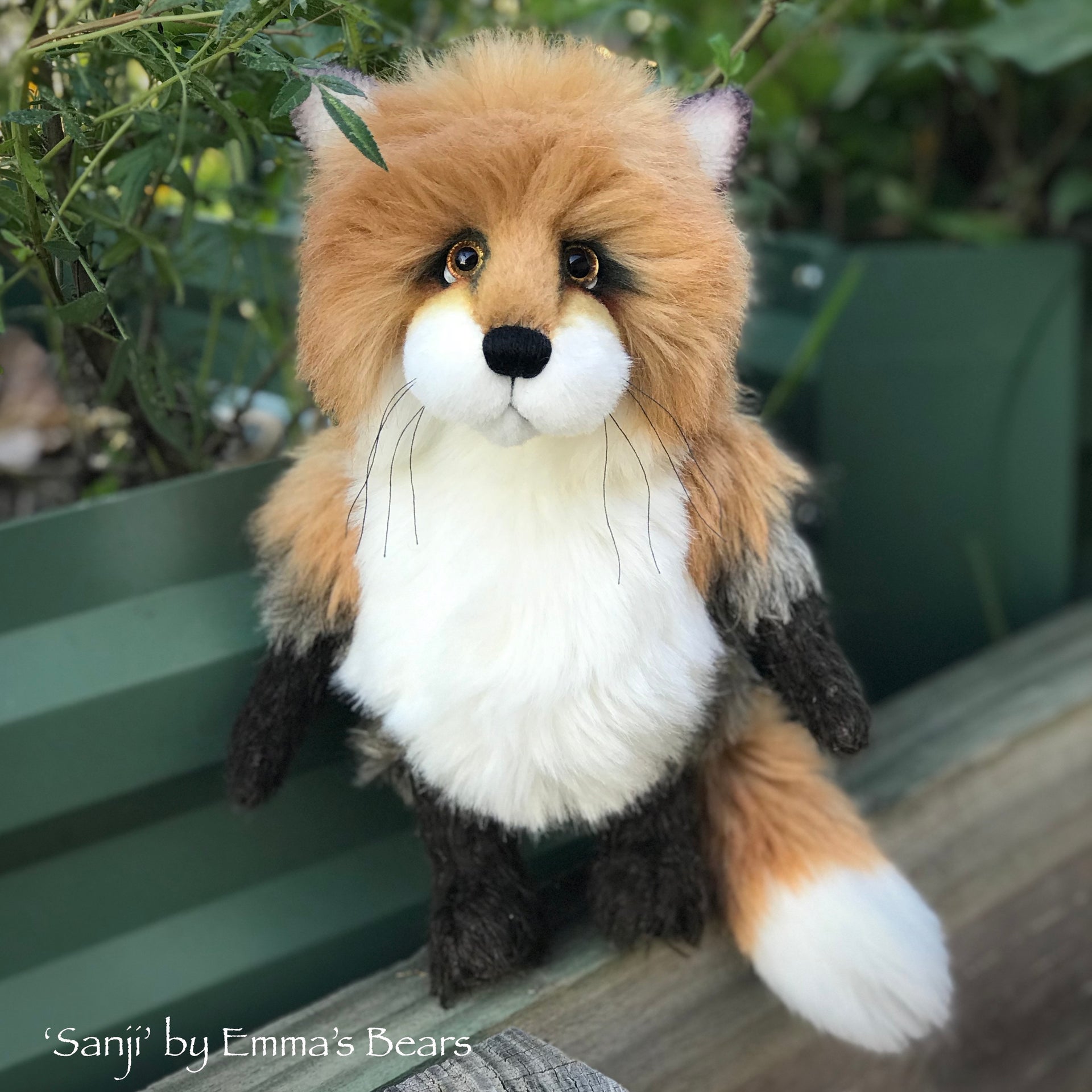 Sanji - 9" Artist Soft Sculpture Fox by Emma's Bears - OOAK