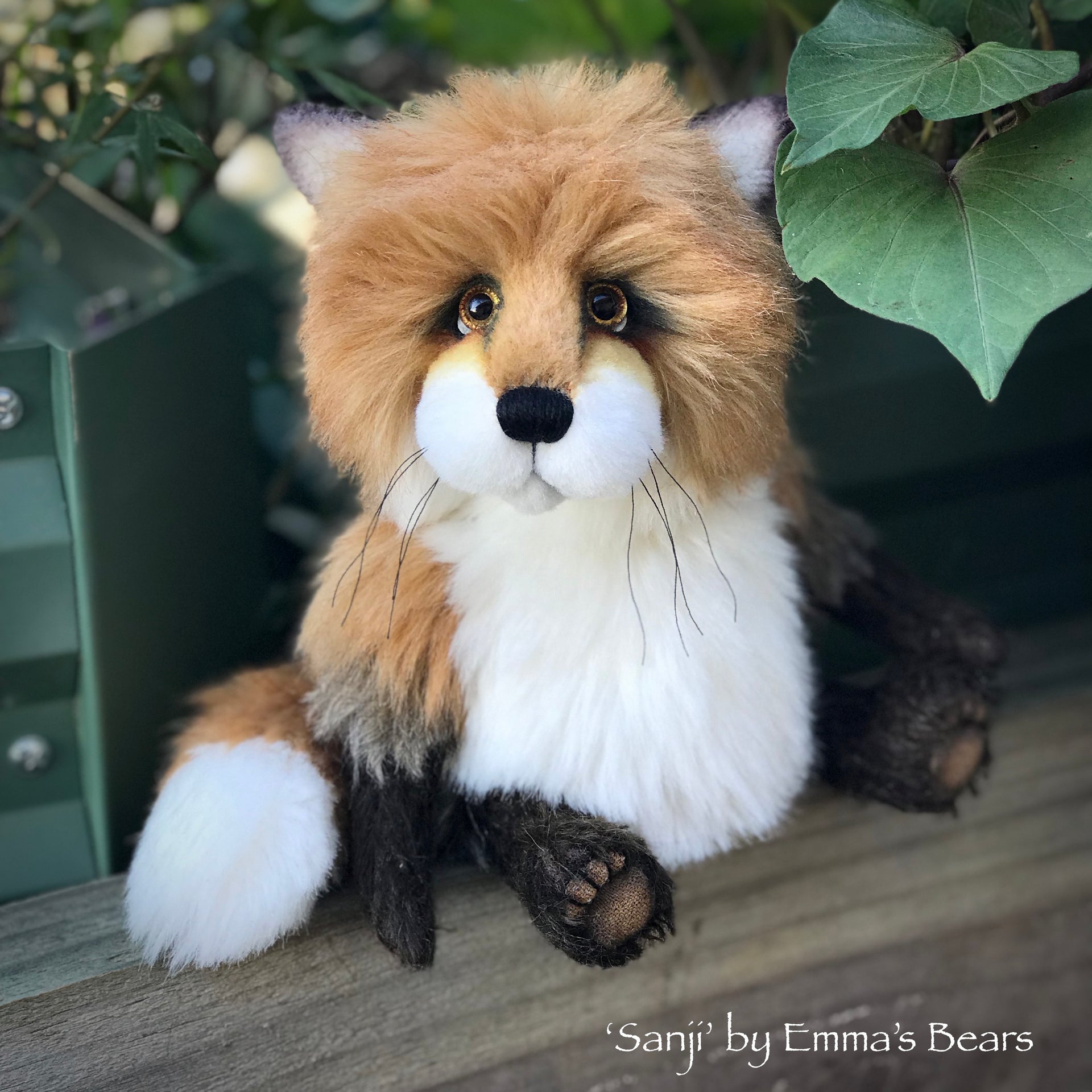 Sanji - 9" Artist Soft Sculpture Fox by Emma's Bears - OOAK