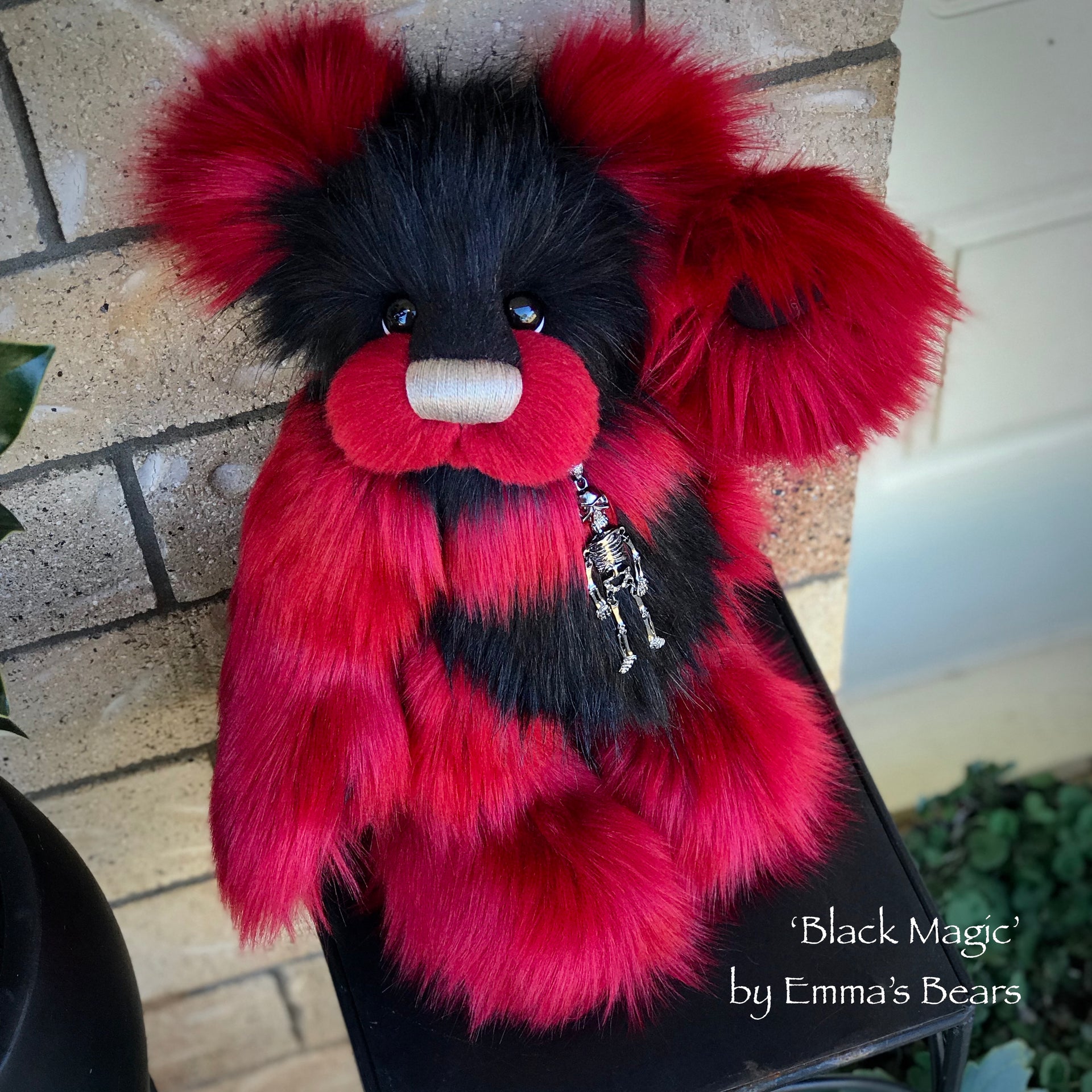 Black Magic - 16" faux fur Artist Bear by Emma's Bears - OOAK