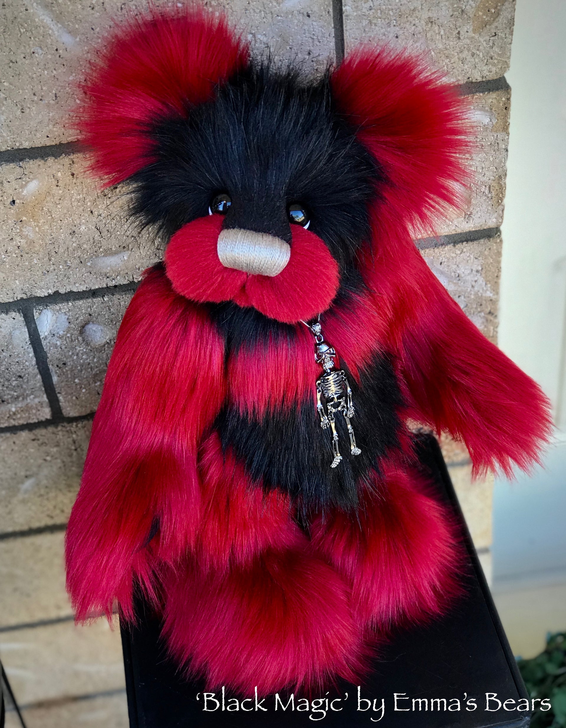 Black Magic - 16" faux fur Artist Bear by Emma's Bears - OOAK