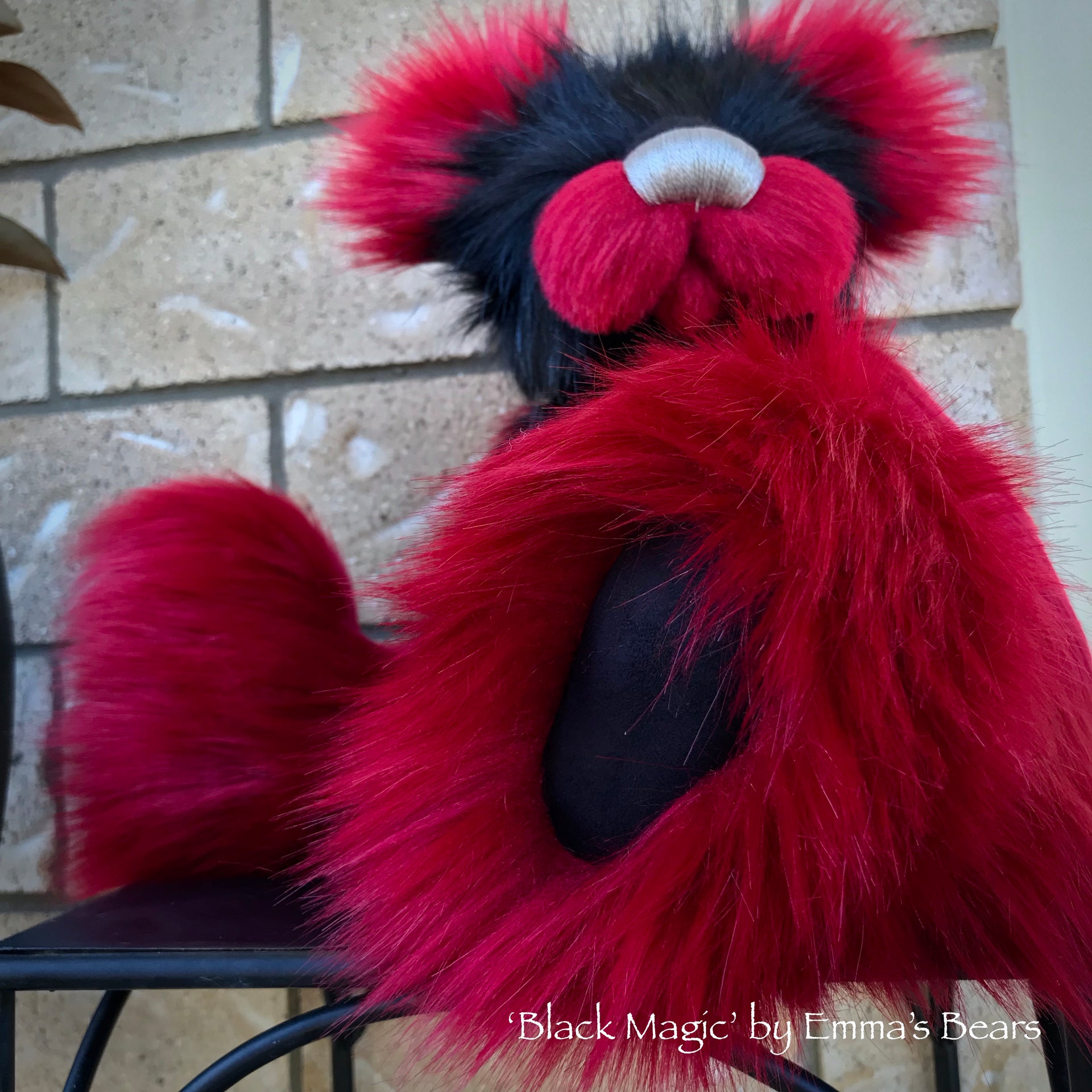 Black Magic - 16" faux fur Artist Bear by Emma's Bears - OOAK