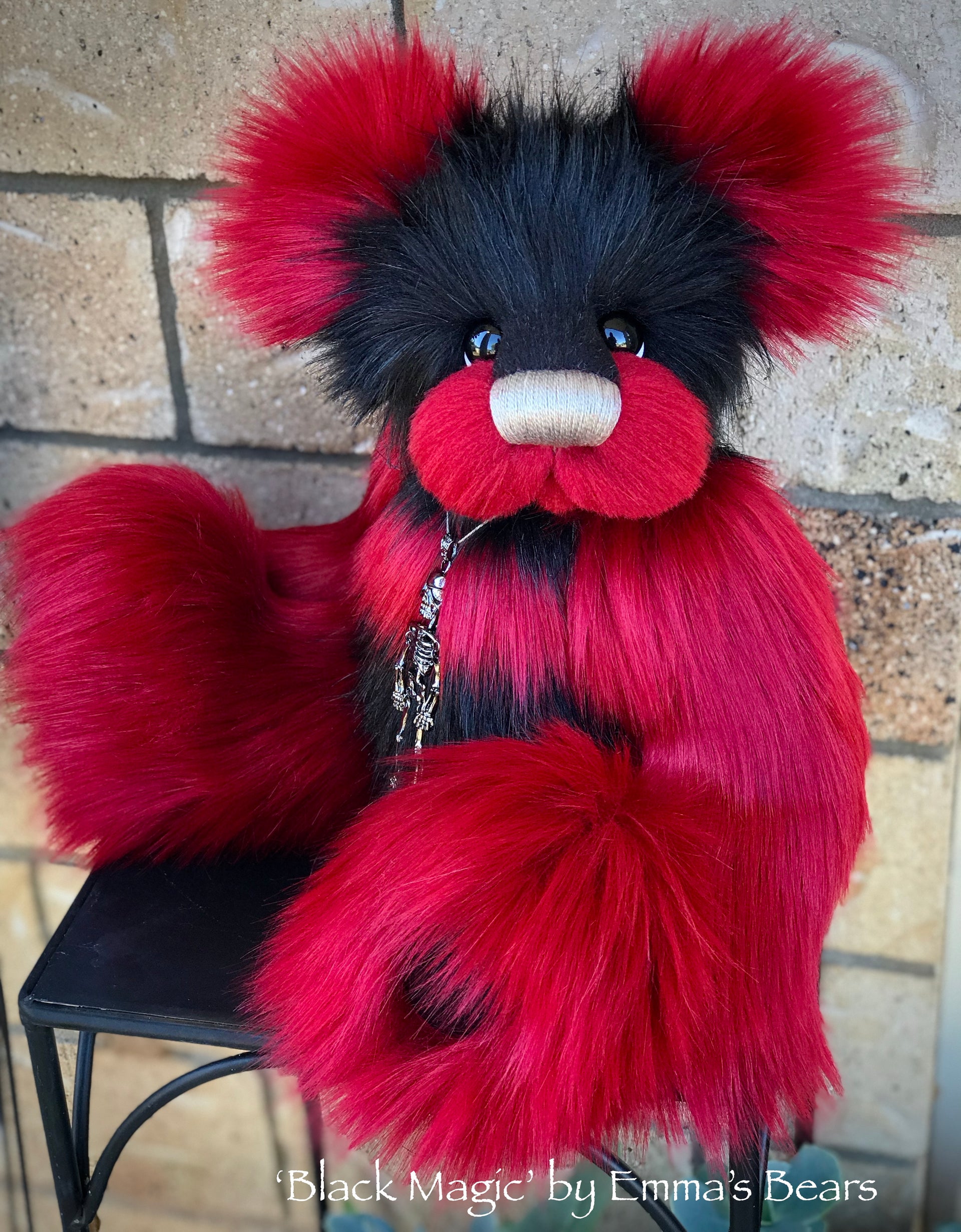 Black Magic - 16" faux fur Artist Bear by Emma's Bears - OOAK