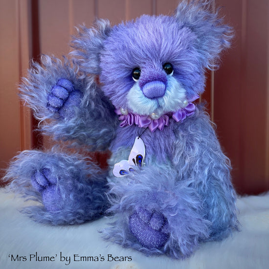 Mrs Plume - 12" Mohair and Alpaca Artist Bear by Emma's Bears - OOAK
