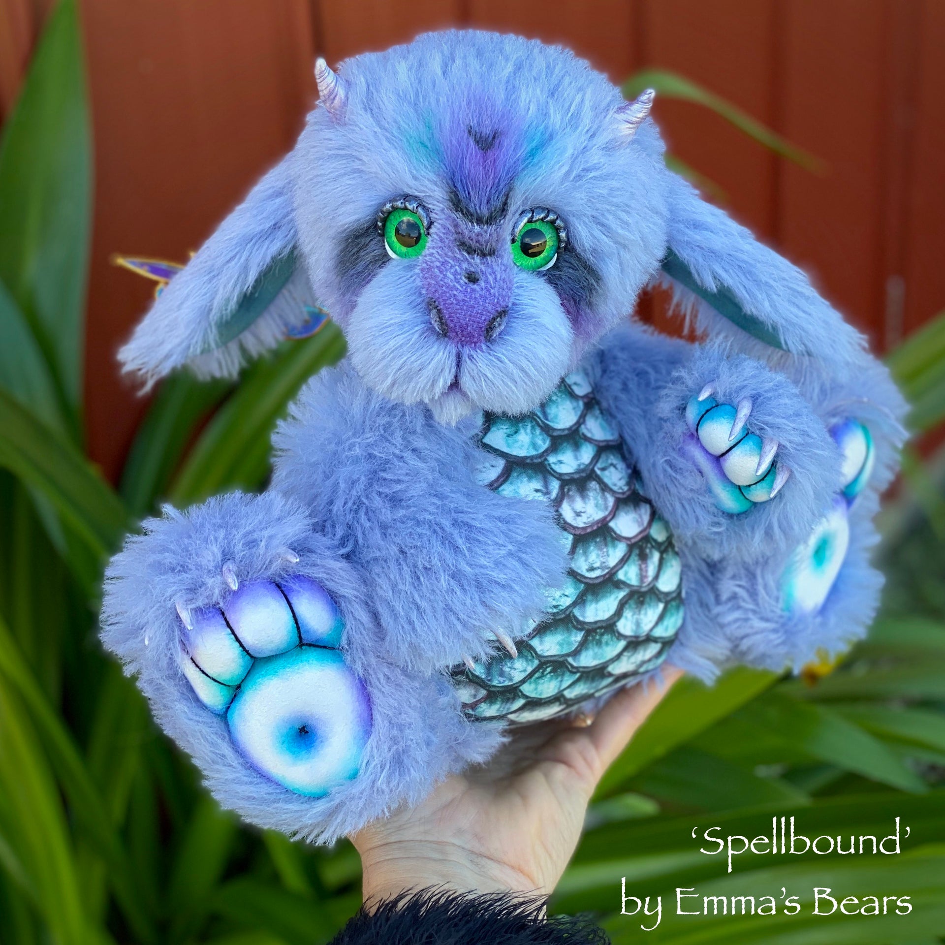 Spellbound - 15" hand dyed Artist Baby Dragon by Emmas Bears - OOAK