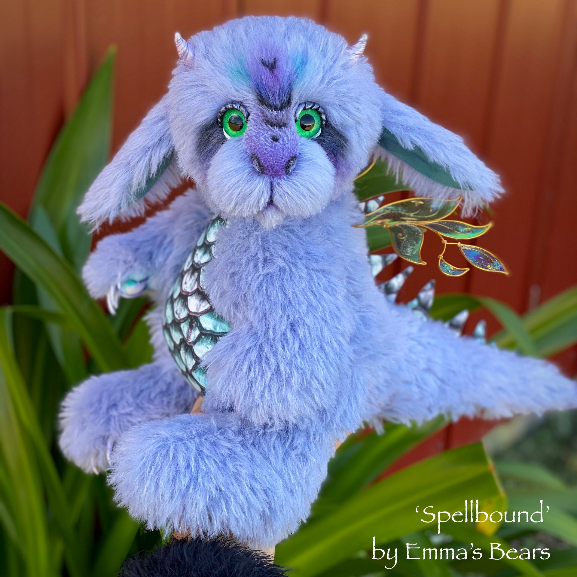 Spellbound - 15" hand dyed Artist Baby Dragon by Emmas Bears - OOAK