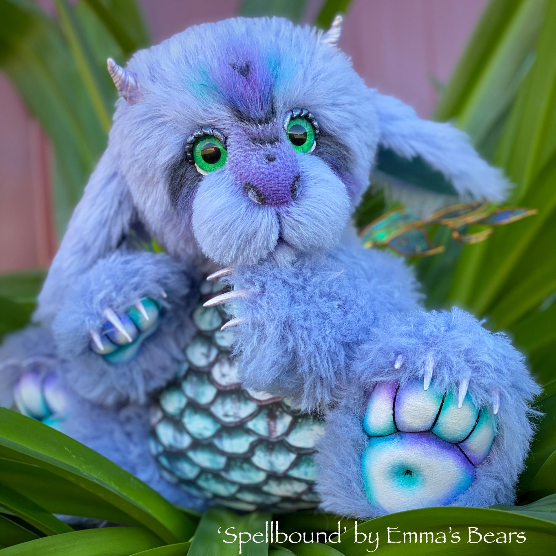 Spellbound - 15" hand dyed Artist Baby Dragon by Emmas Bears - OOAK