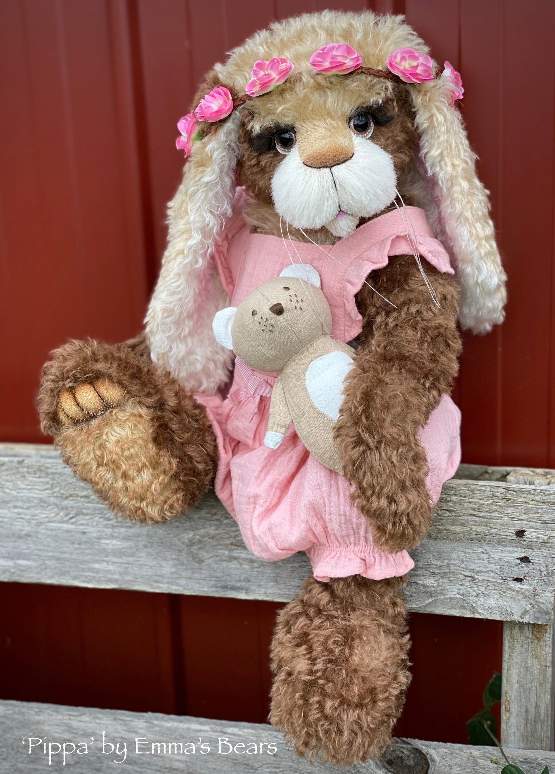 Pippa - 21" Kid Mohair Toddler Artist BUNNY by Emma's Bears - OOAK