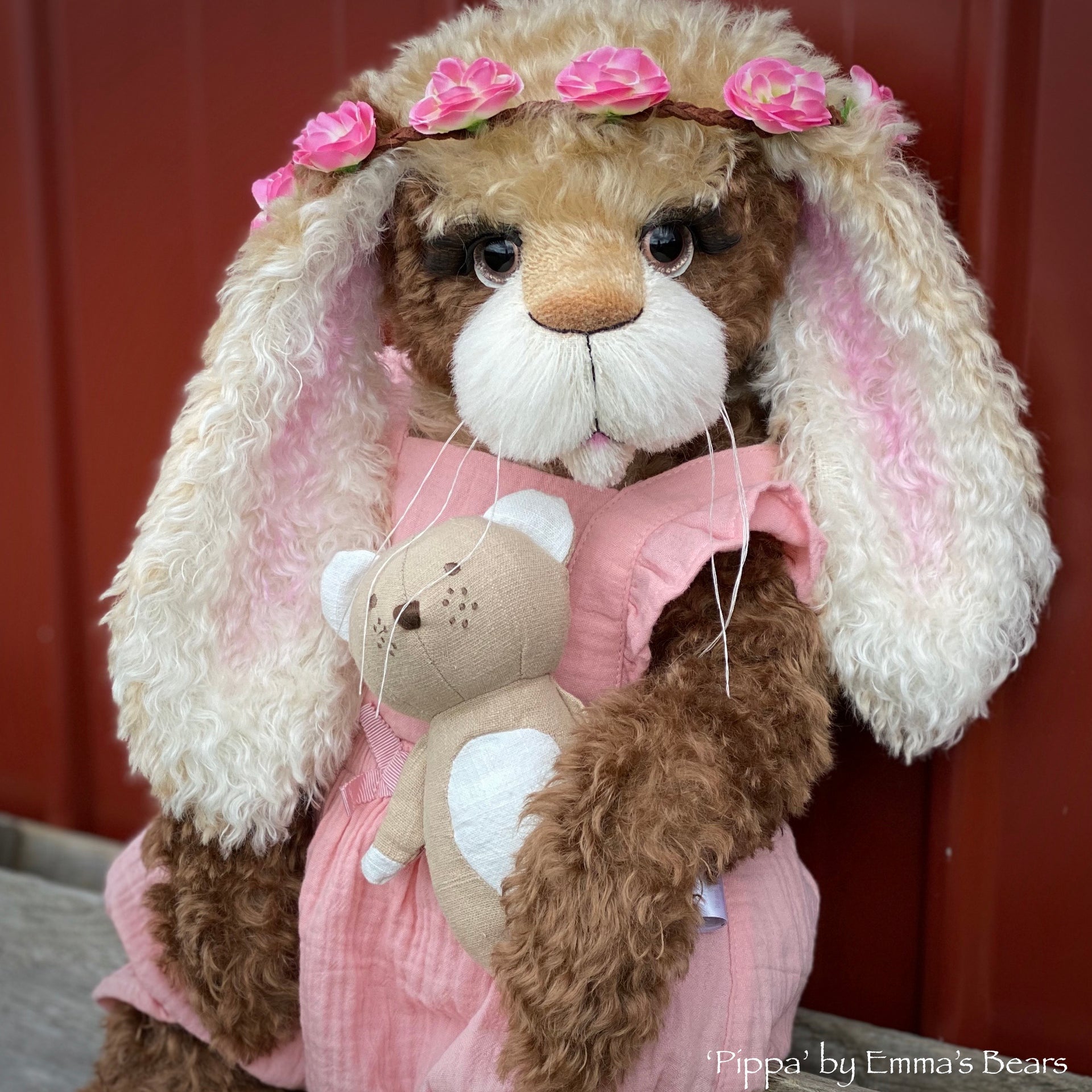 Pippa - 21" Kid Mohair Toddler Artist BUNNY by Emma's Bears - OOAK