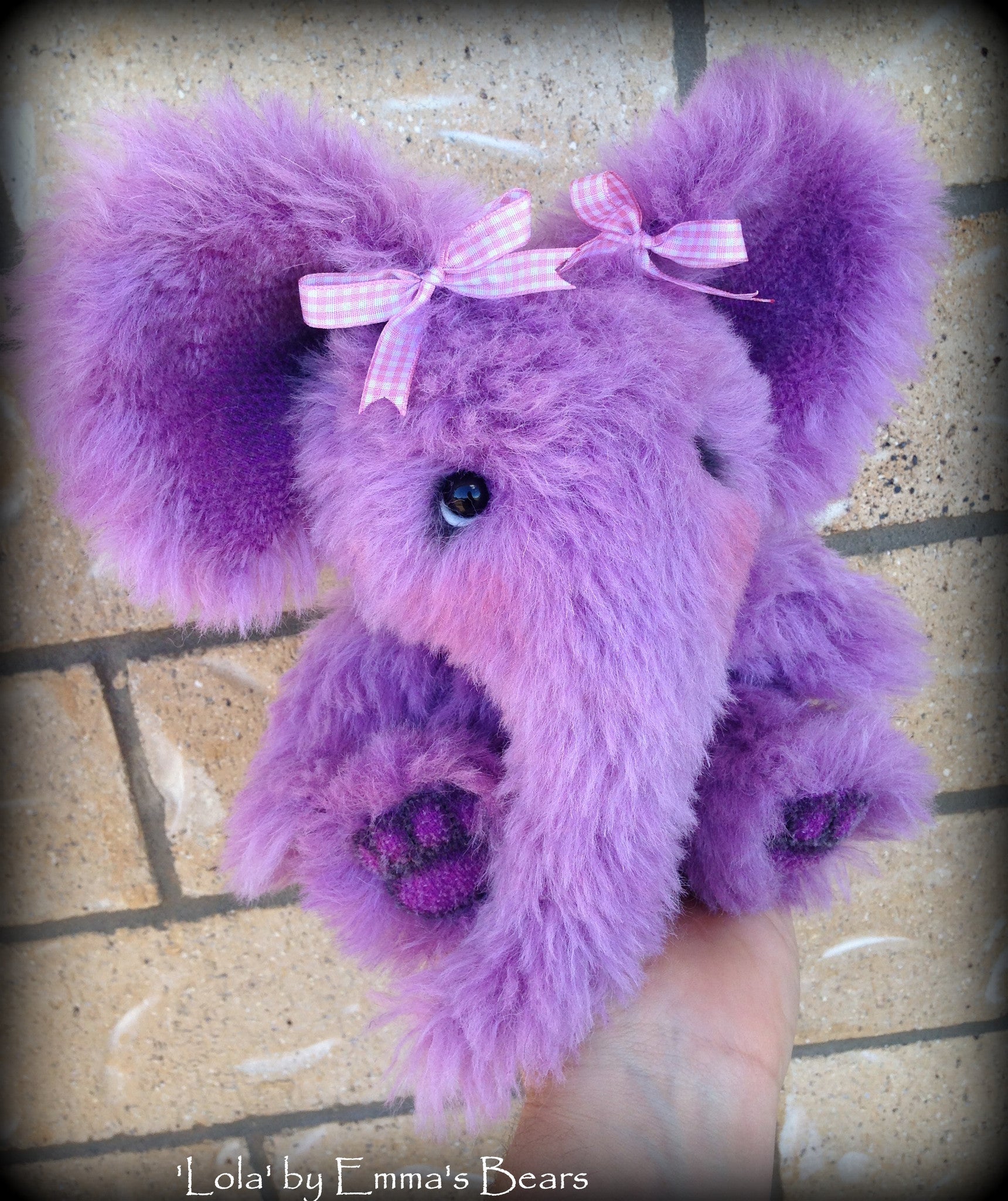 Lola - 9in lilac alpaca ELEPHANT Artist Bear by Emmas Bears