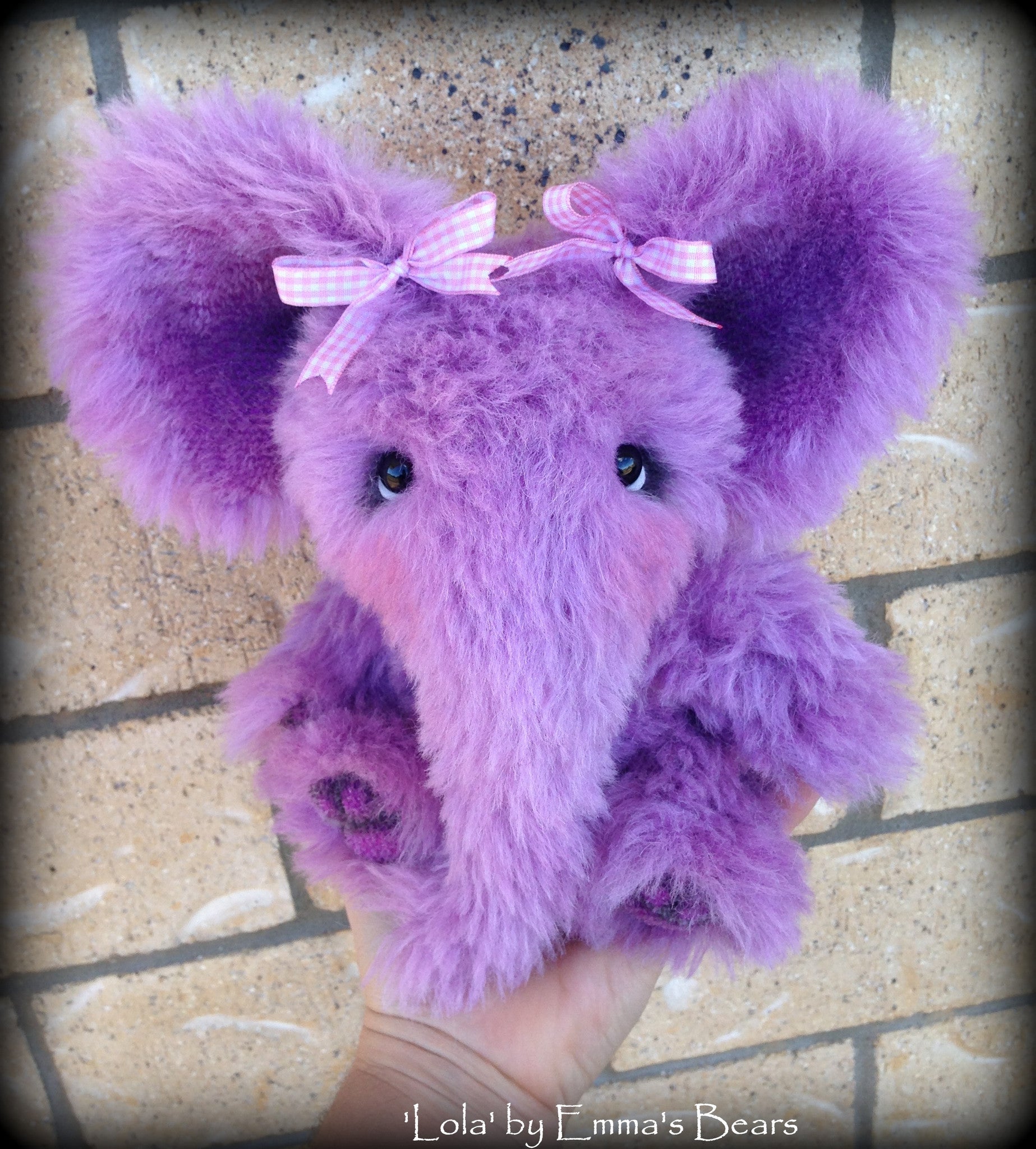 Lola - 9in lilac alpaca ELEPHANT Artist Bear by Emmas Bears