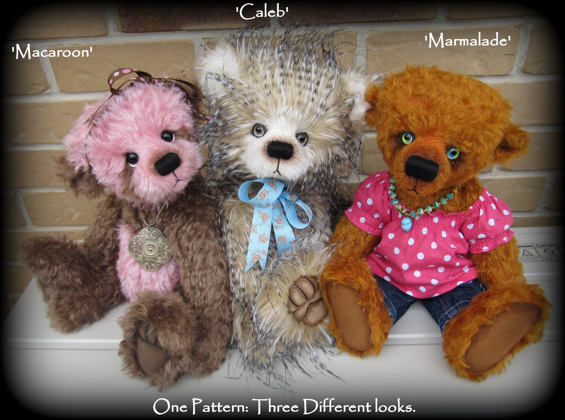 Digital PATTERN - 16" Lyric bear (make 3 different bears from one pattern)