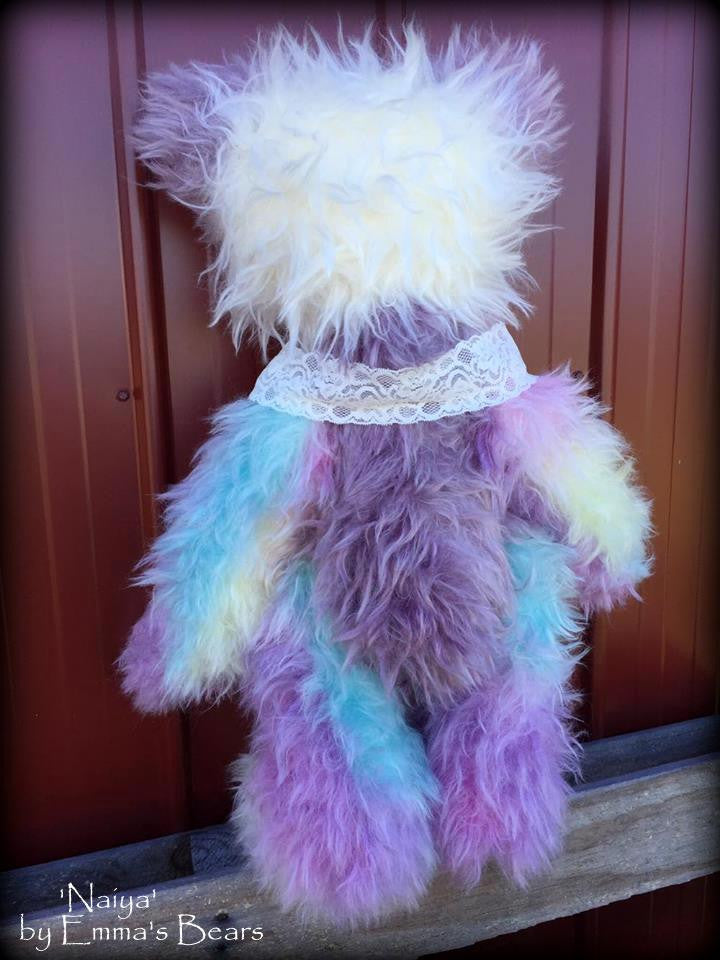 Naiya - 23IN hand dyed rainbow mohair bear by Emmas Bears - OOAK