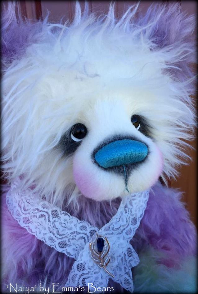 Naiya - 23IN hand dyed rainbow mohair bear by Emmas Bears - OOAK